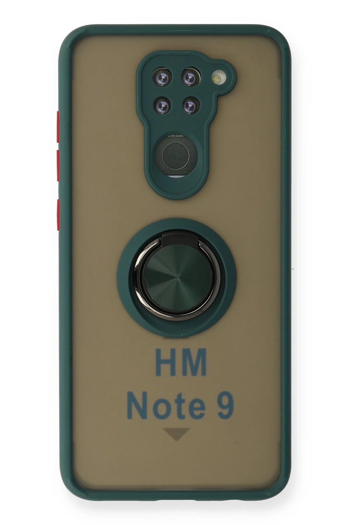 Newface Xiaomi Redmi Note 9 Kılıf Montreal Yüzüklü Silikon Kapak - Yeşil