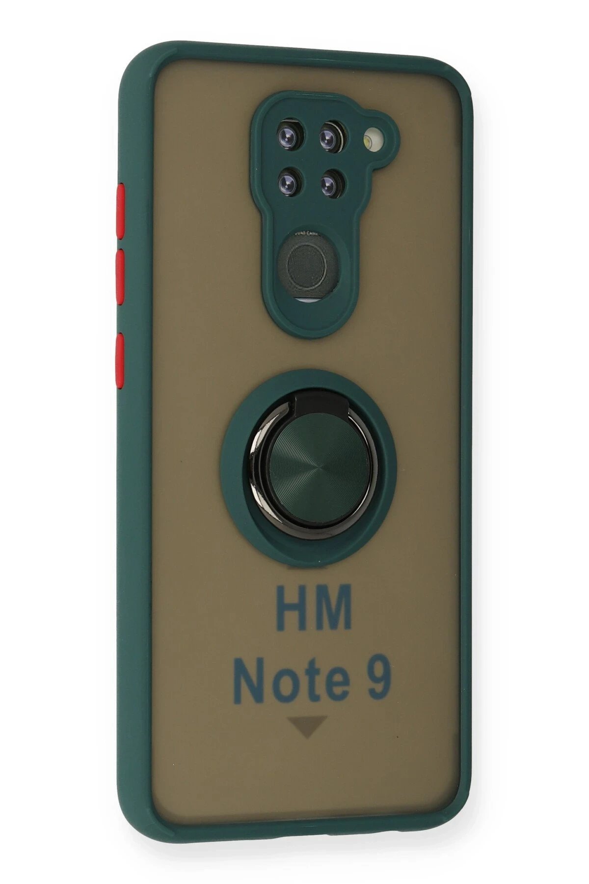 Newface Xiaomi Redmi Note 9 Kılıf Montreal Yüzüklü Silikon Kapak - Yeşil