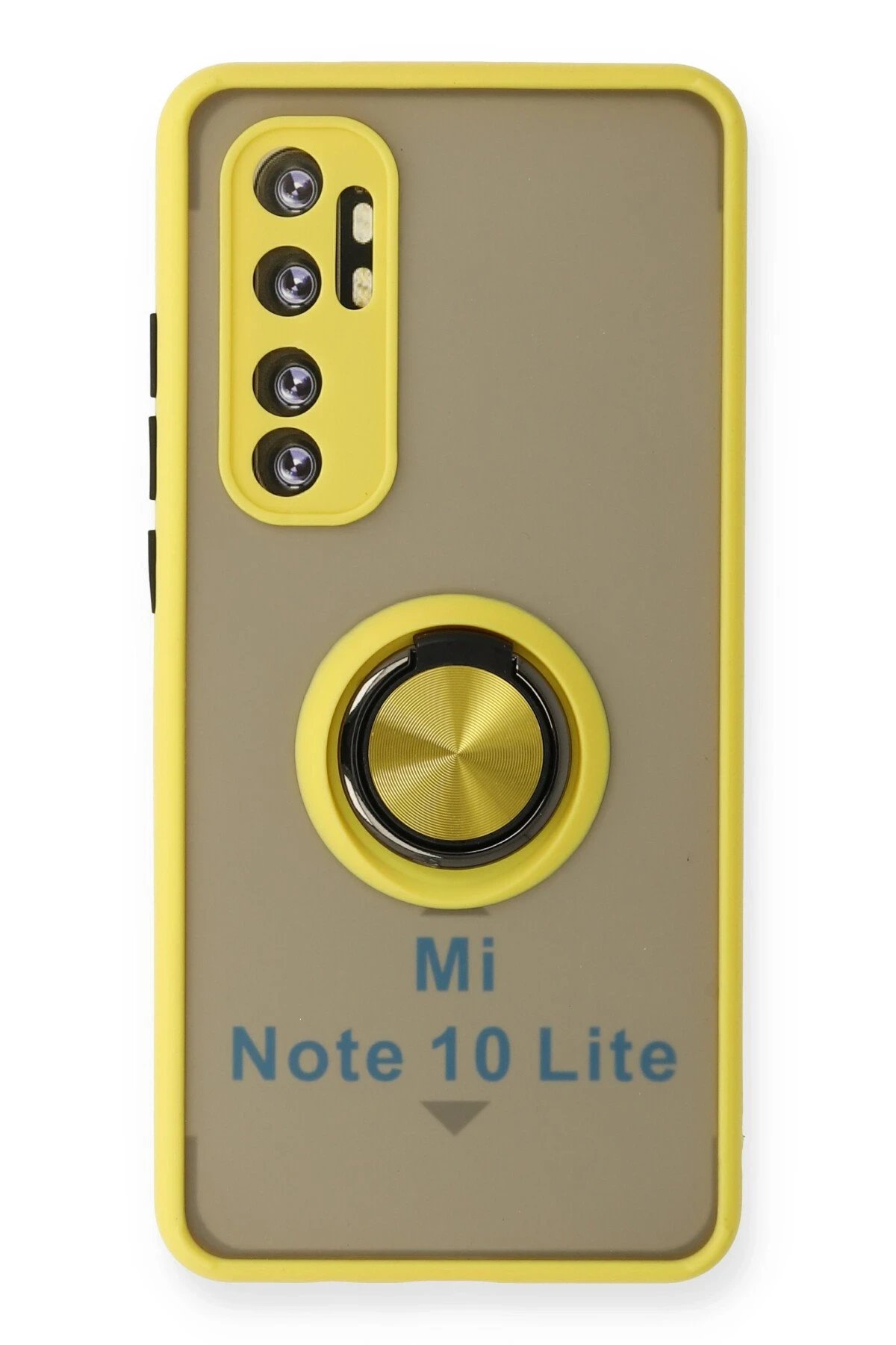 Newface Xiaomi Mi Note 10 Lite Kılıf Montreal Yüzüklü Silikon Kapak - Sarı