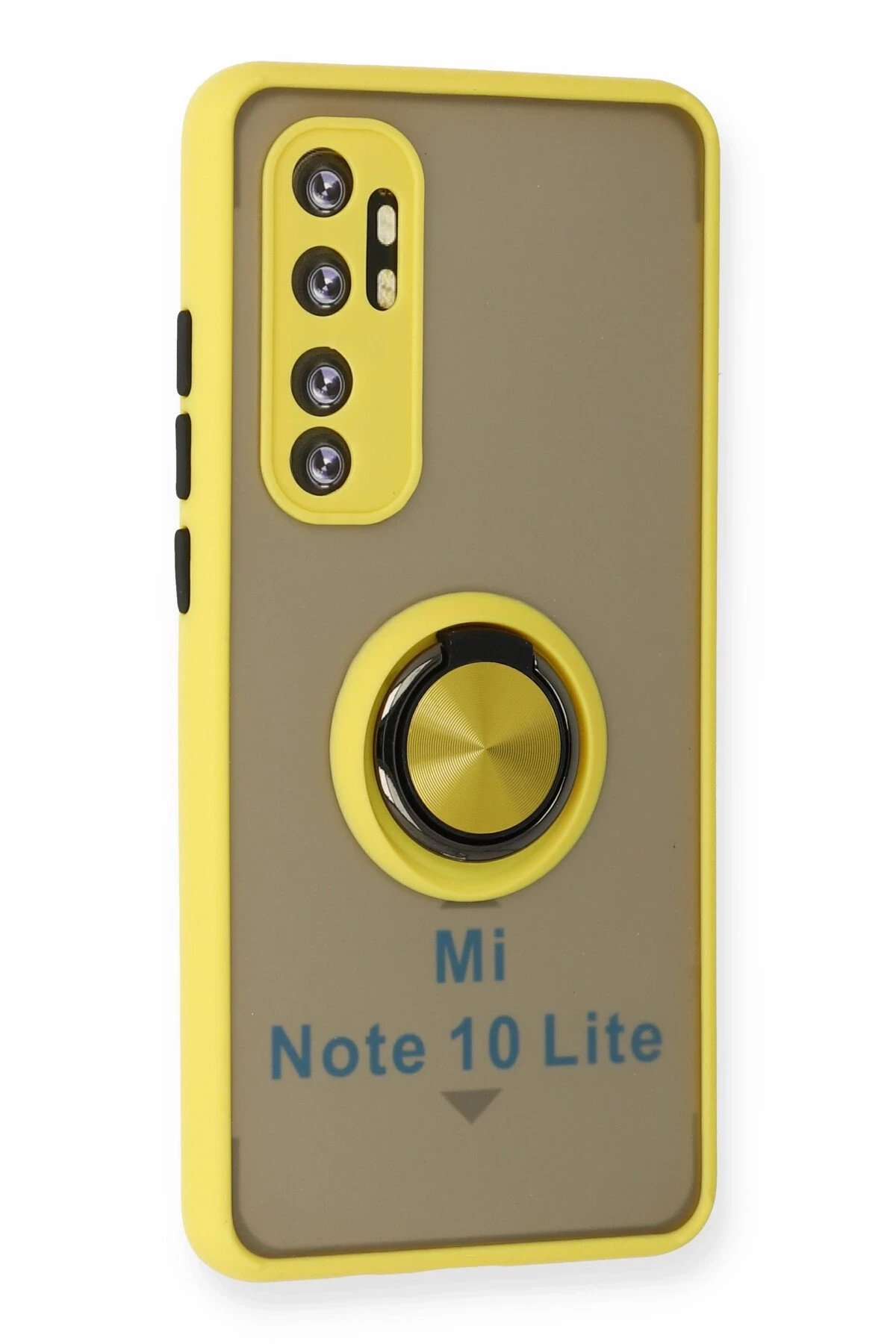 Newface Xiaomi Mi Note 10 Lite Kılıf Montreal Yüzüklü Silikon Kapak - Sarı