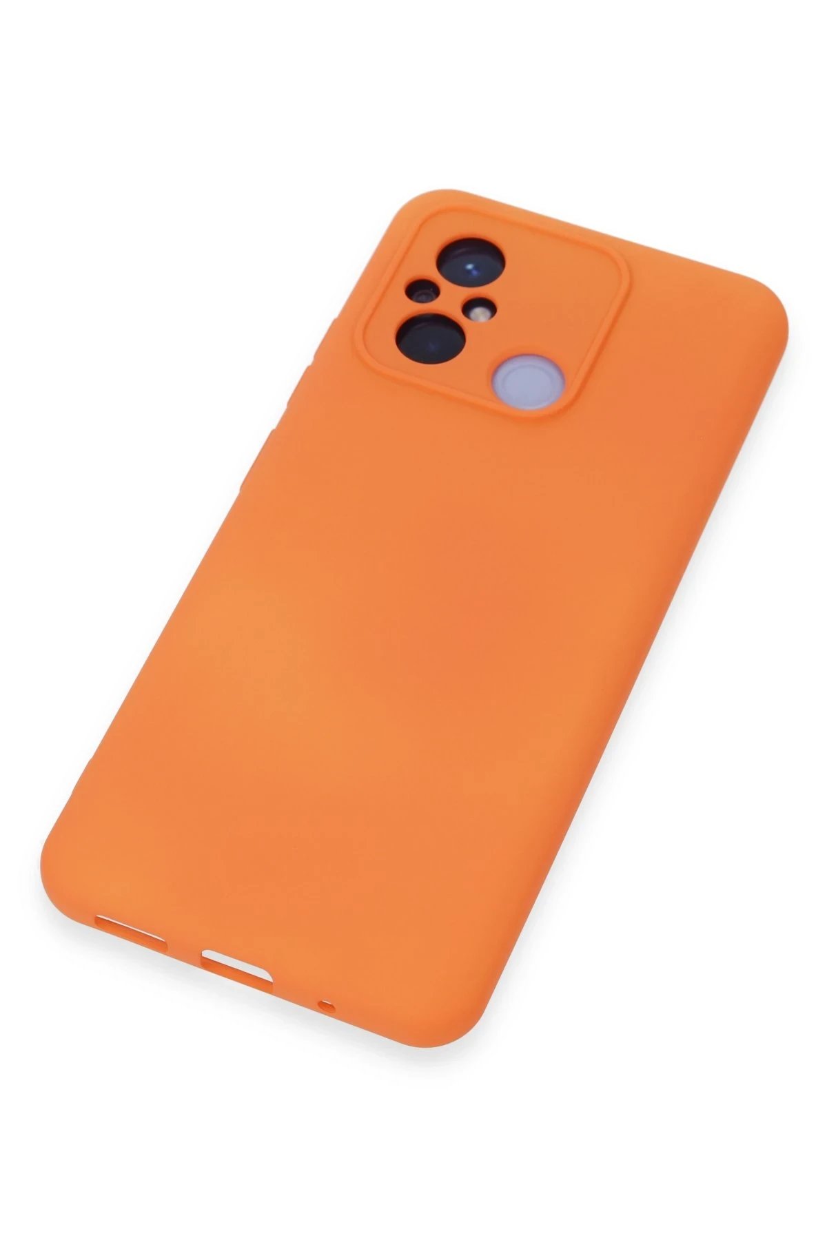 Newface Xiaomi Redmi 12C Kılıf Nano içi Kadife Silikon - Turuncu