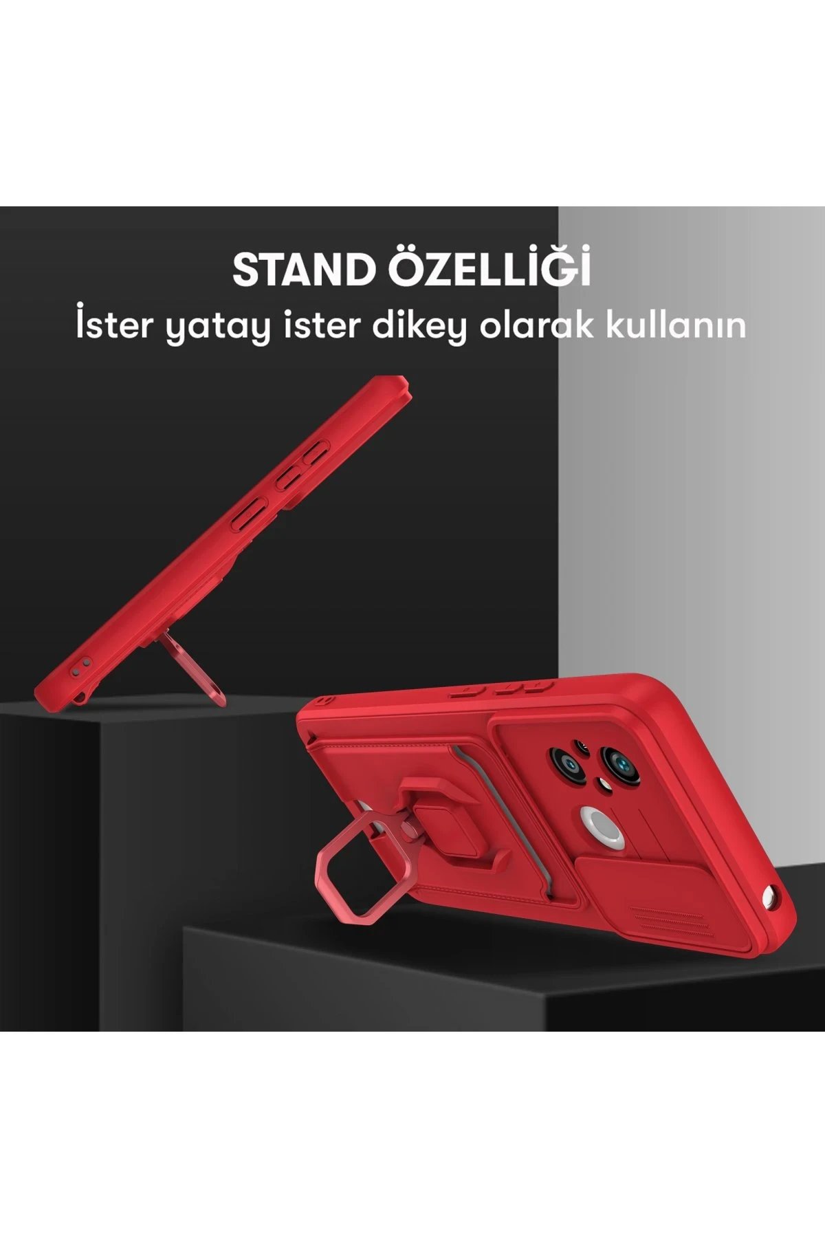 Newface Xiaomi Redmi 12C Kılıf Zuma Kartvizitli Yüzüklü Silikon - Pembe