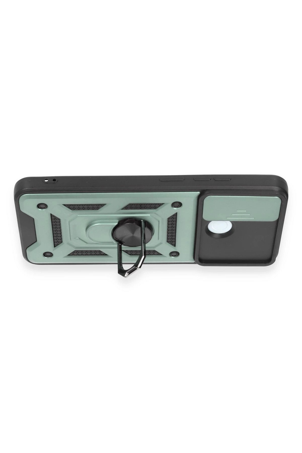 Newface Xiaomi Redmi 12C Kılıf Pars Lens Yüzüklü Silikon - Yeşil