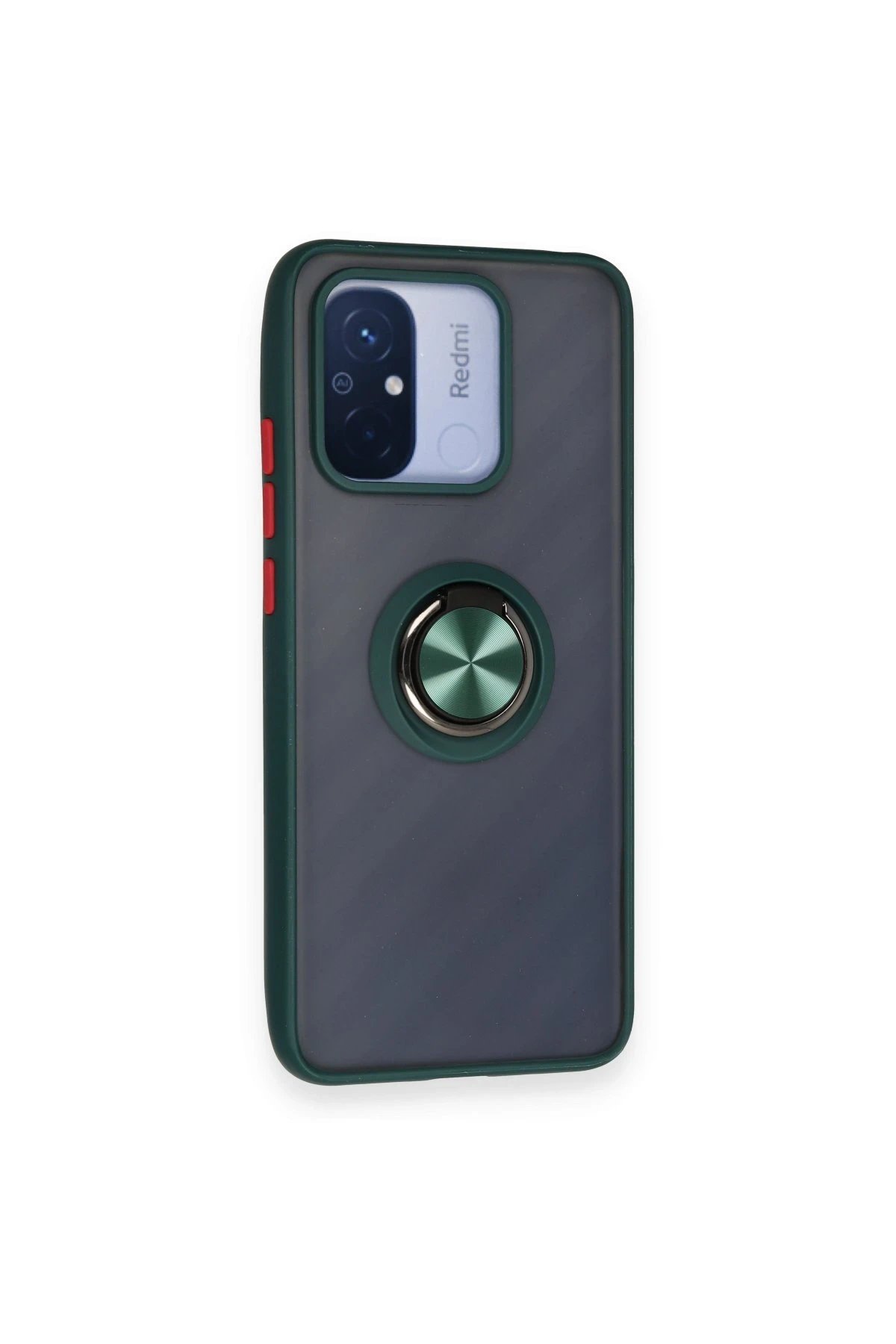 Newface Xiaomi Redmi 12C Kılıf Montreal Yüzüklü Silikon Kapak - Yeşil