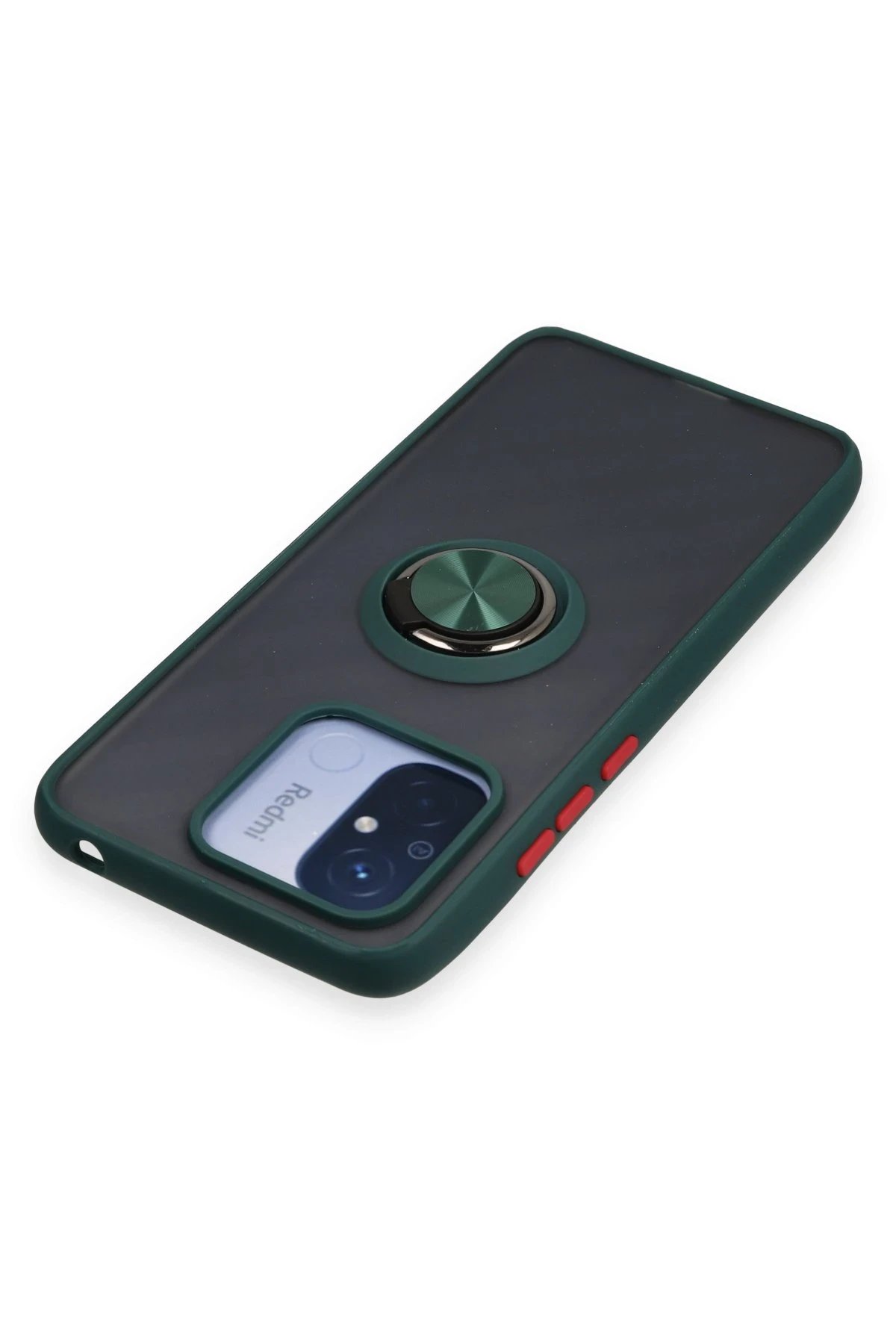 Newface Xiaomi Redmi 12C Kılıf Montreal Yüzüklü Silikon Kapak - Yeşil