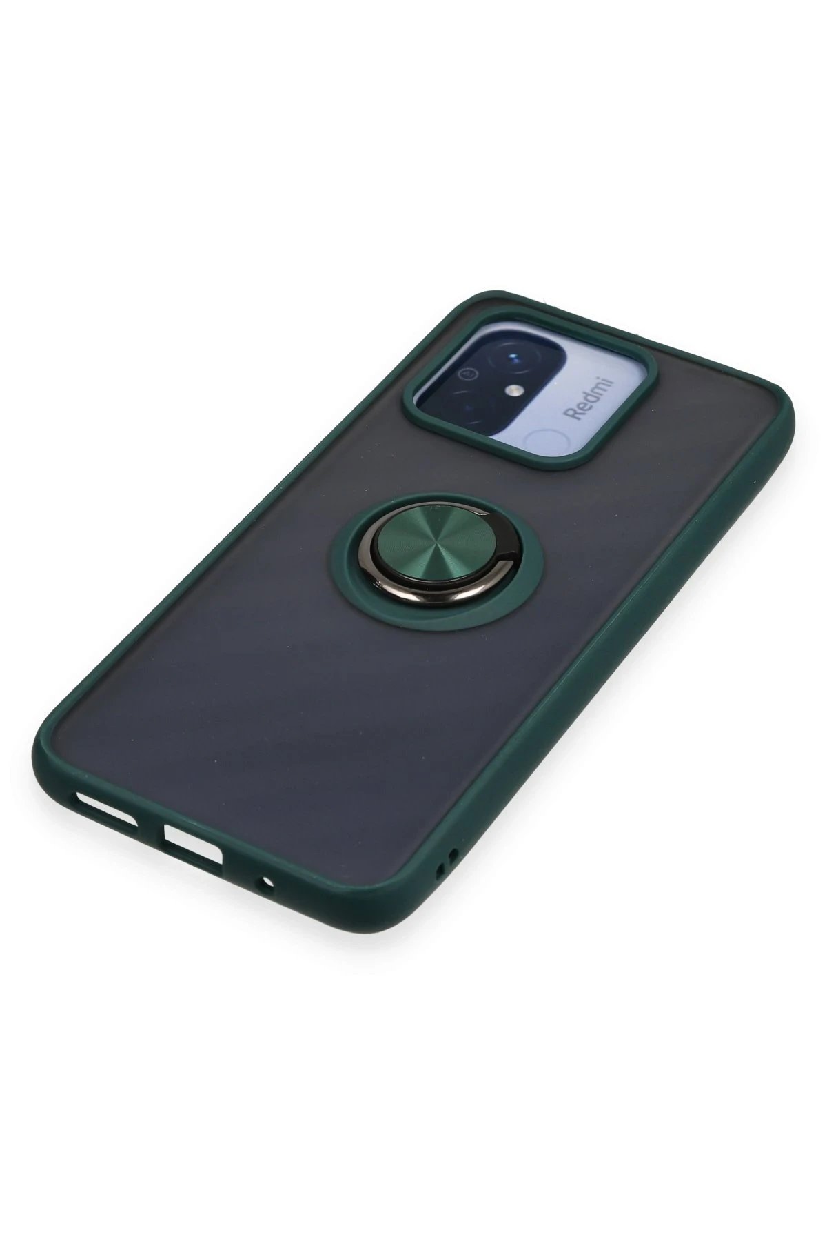 Newface Xiaomi Redmi 12C Kılıf Montreal Yüzüklü Silikon Kapak - Yeşil