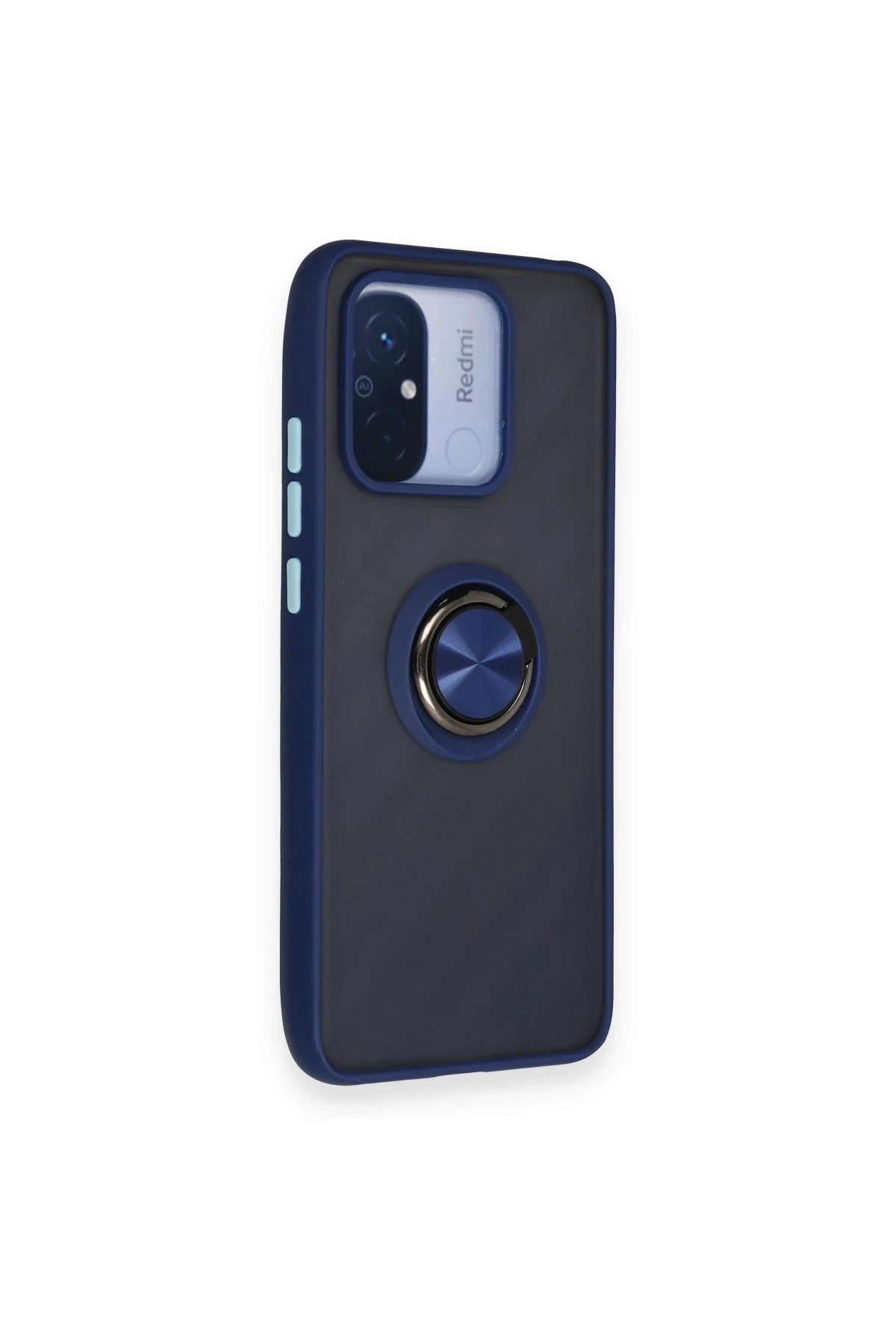 Newface Xiaomi Redmi 12C Kılıf Montreal Yüzüklü Silikon Kapak - Lacivert