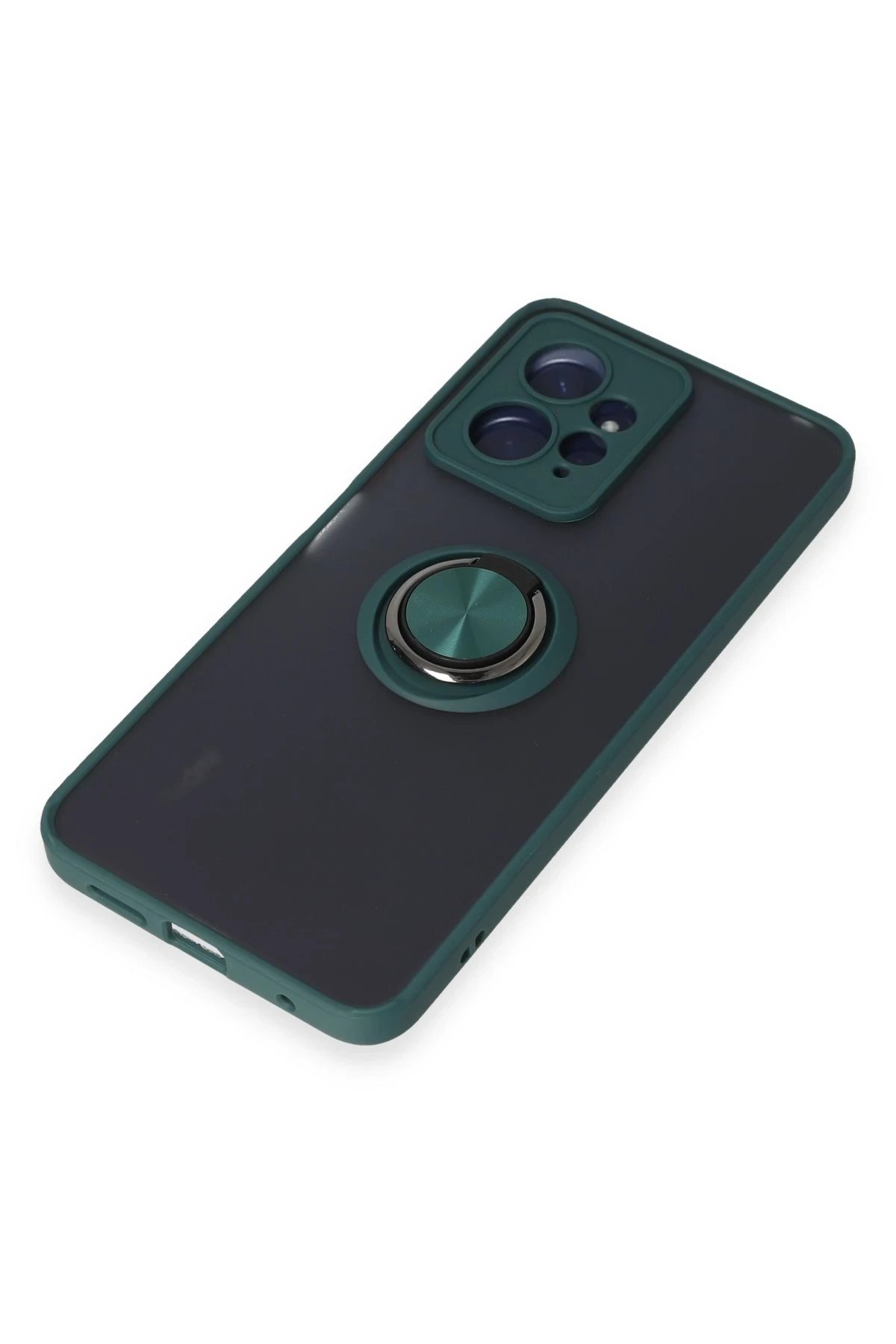 Newface Xiaomi Redmi Note 12 4G Kılıf Montreal Yüzüklü Silikon Kapak - Yeşil