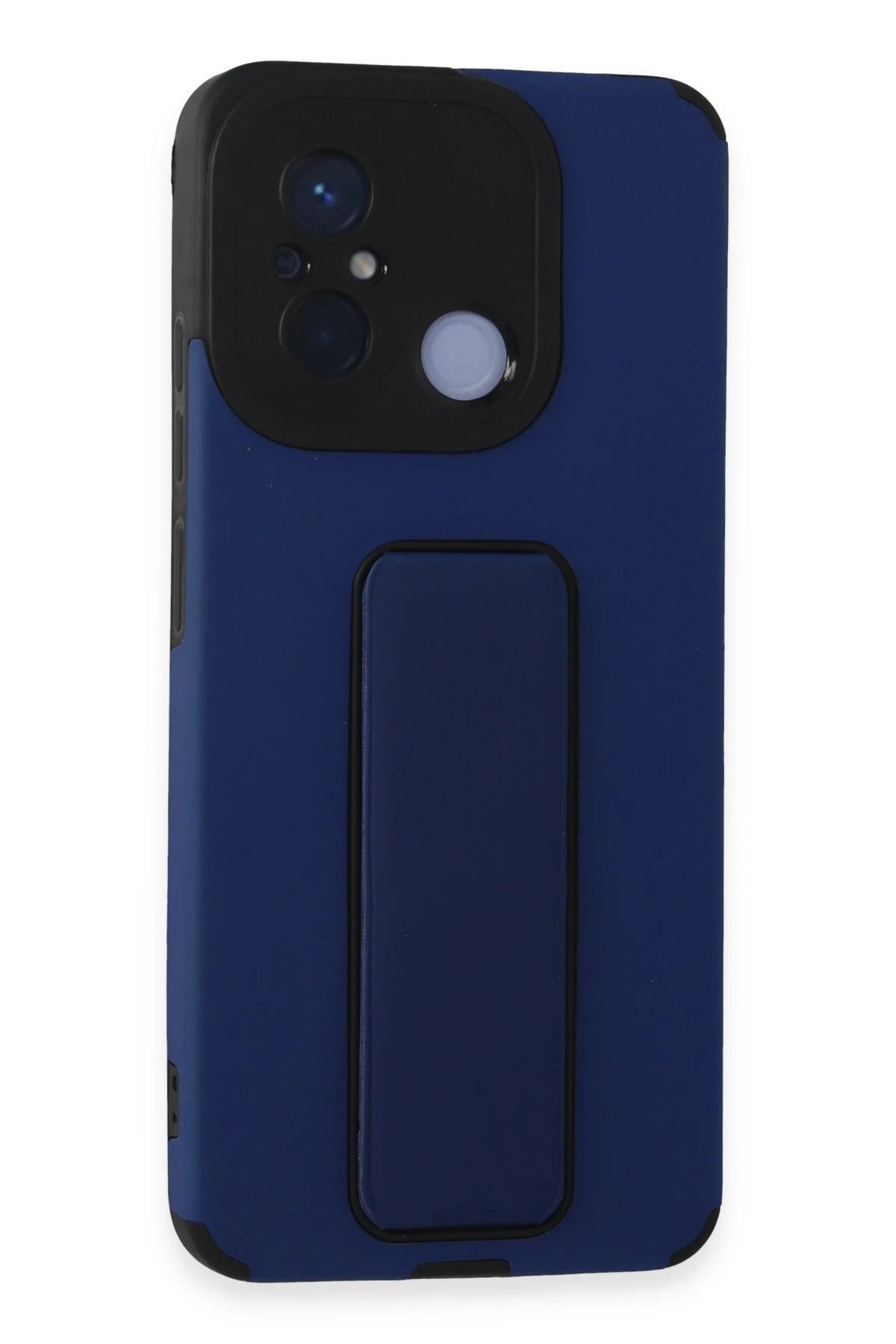 Newface Xiaomi Redmi 12C Kılıf Mega Standlı Silikon - Mavi