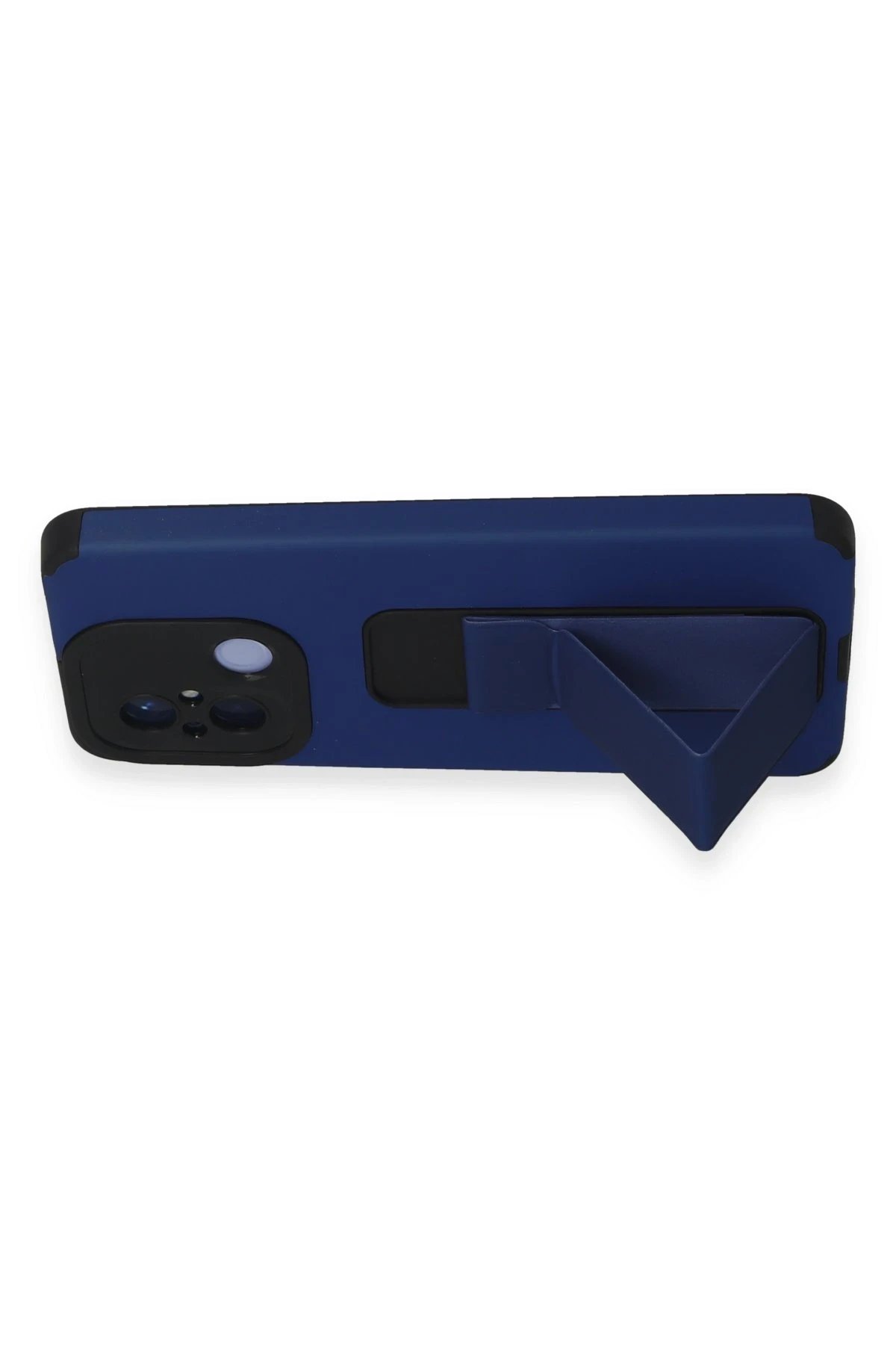 Newface Xiaomi Redmi 12C Kılıf Mega Standlı Silikon - Mavi