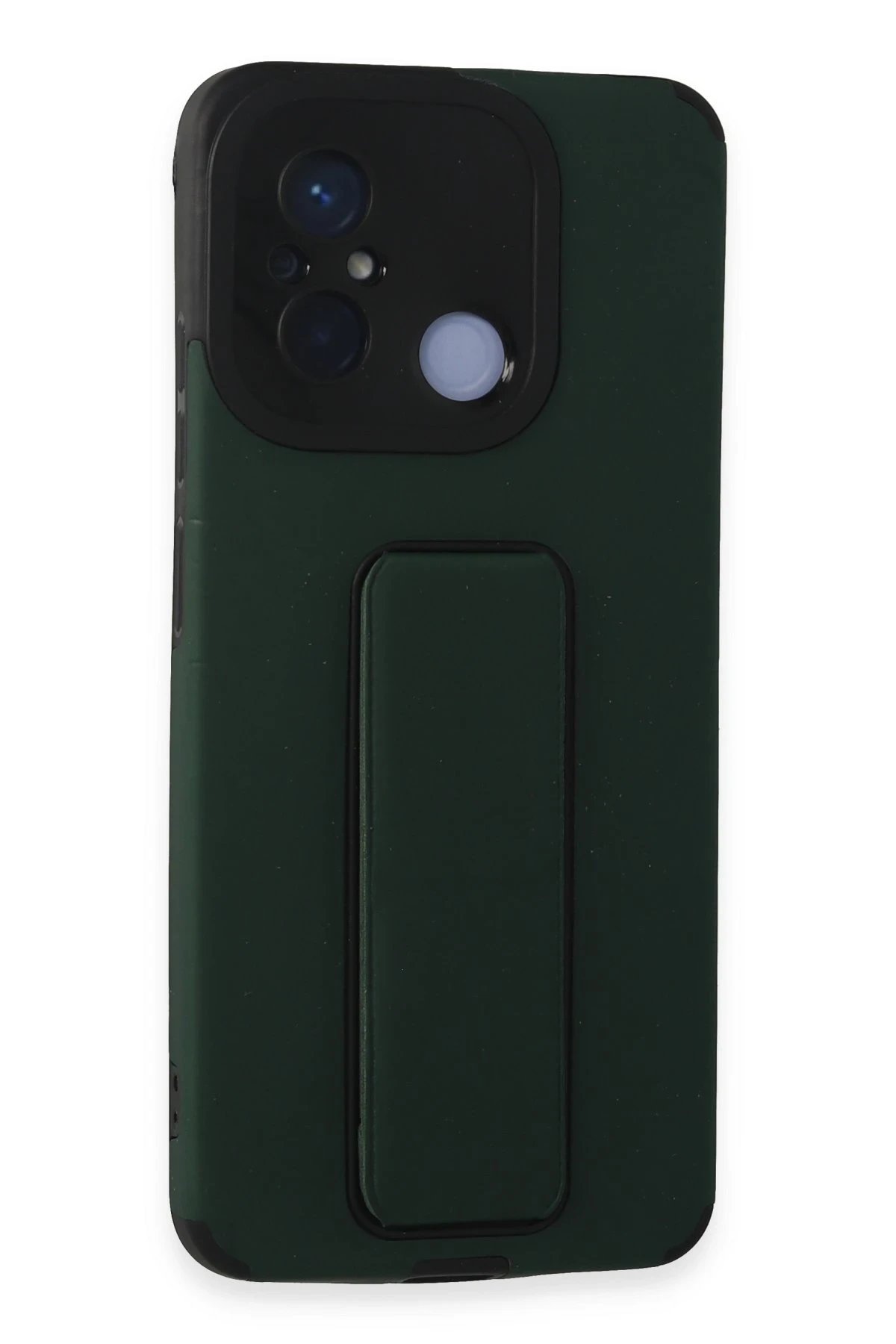 Newface Xiaomi Redmi 12C Kılıf Mega Standlı Silikon - Yeşil