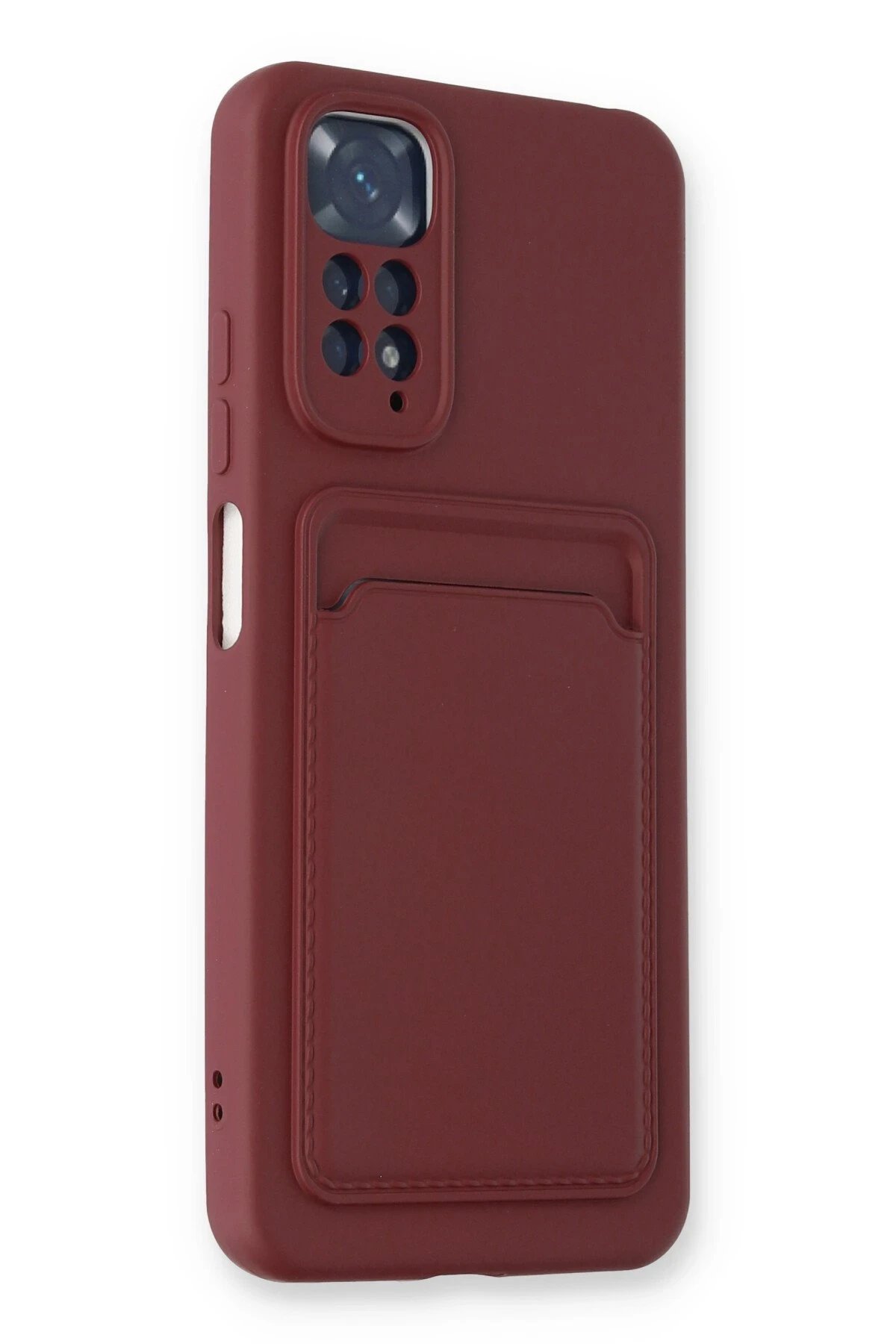 Newface Xiaomi Redmi Note 11S Kılıf Kelvin Kartvizitli Silikon - Bordo