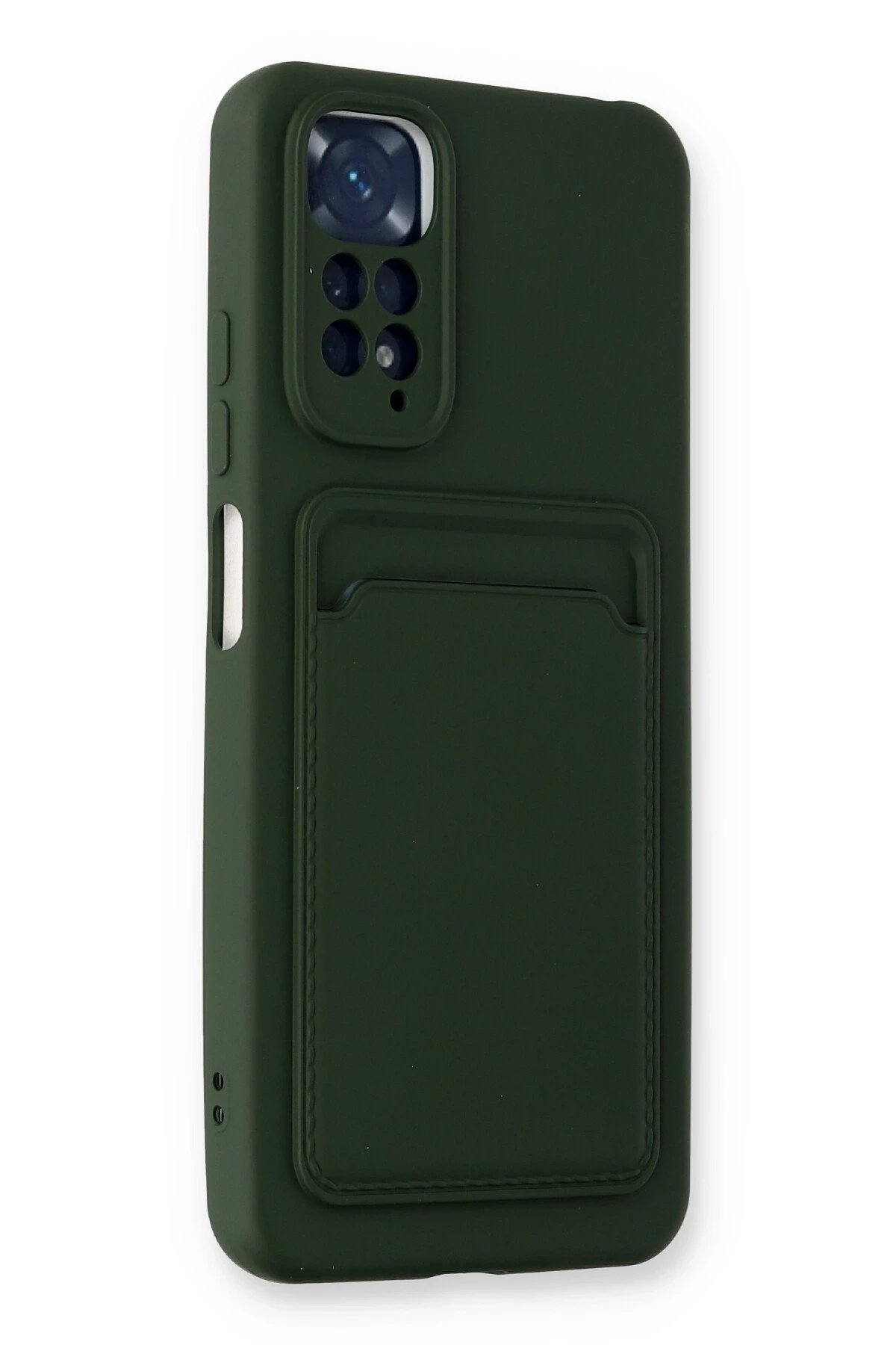 Newface Xiaomi Redmi Note 11S Kılıf Kelvin Kartvizitli Silikon - Koyu Yeşil