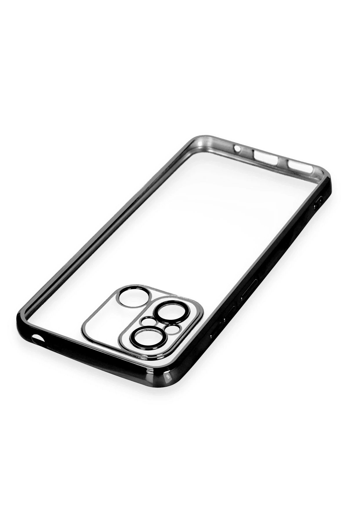 Newface Xiaomi Redmi 12C Kılıf Razer Lensli Silikon - Siyah