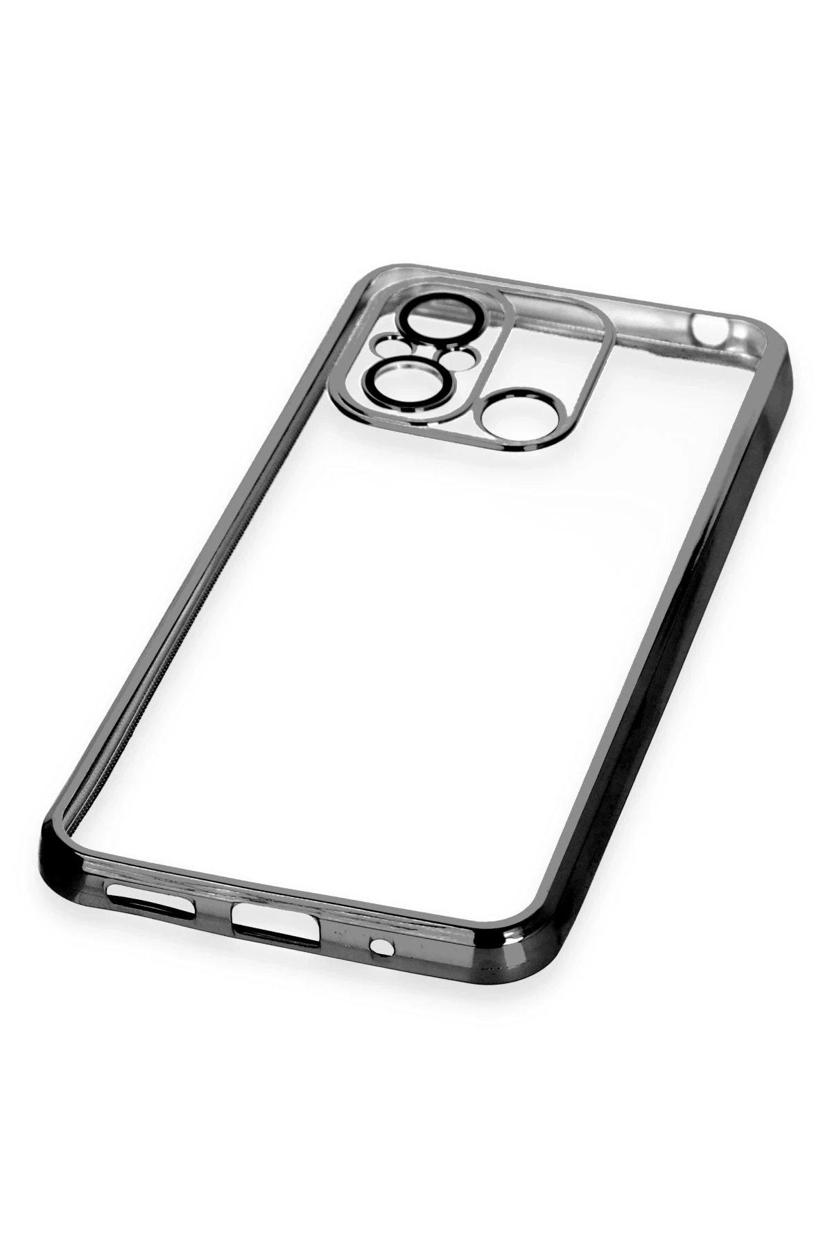 Newface Xiaomi Redmi 12C Kılıf Razer Lensli Silikon - Siyah