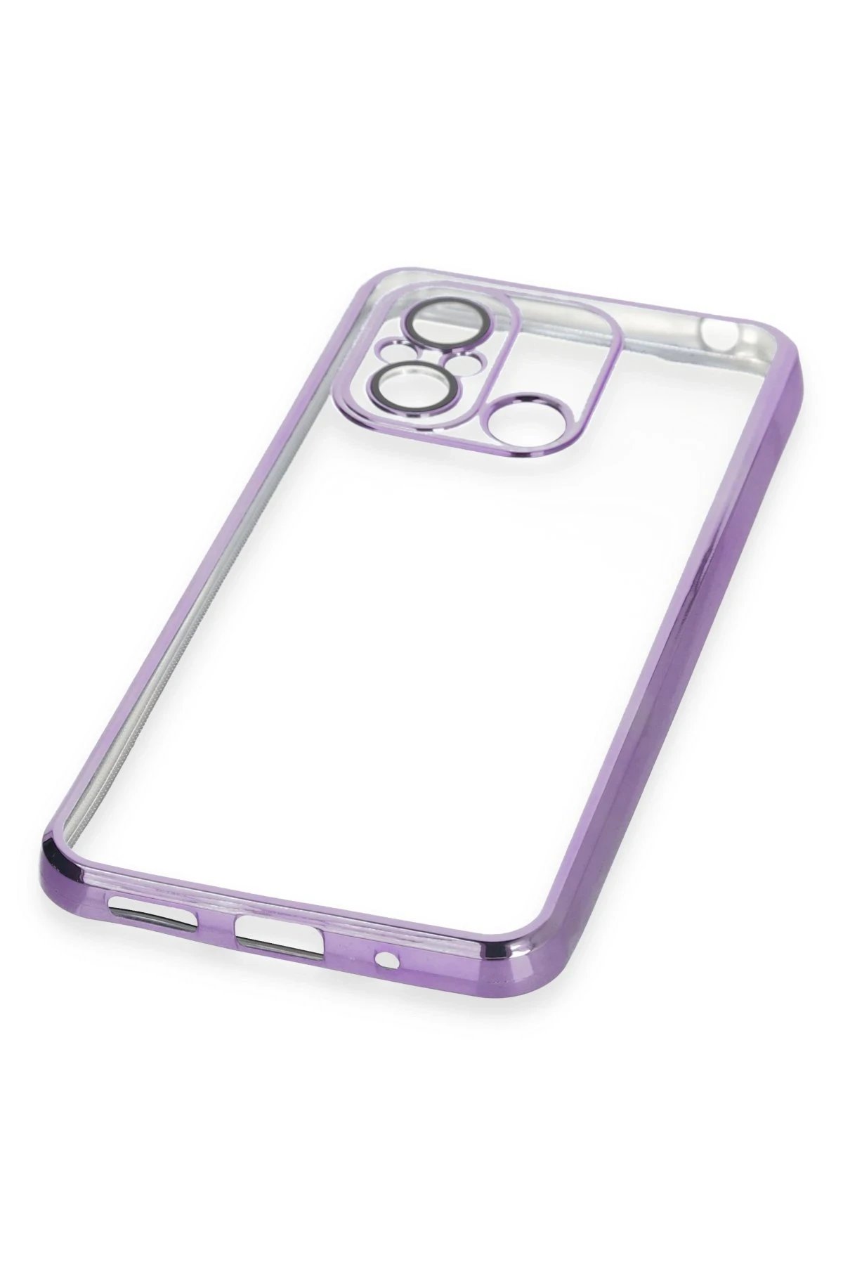 Newface Xiaomi Redmi 12C Kılıf Razer Lensli Silikon - Mor