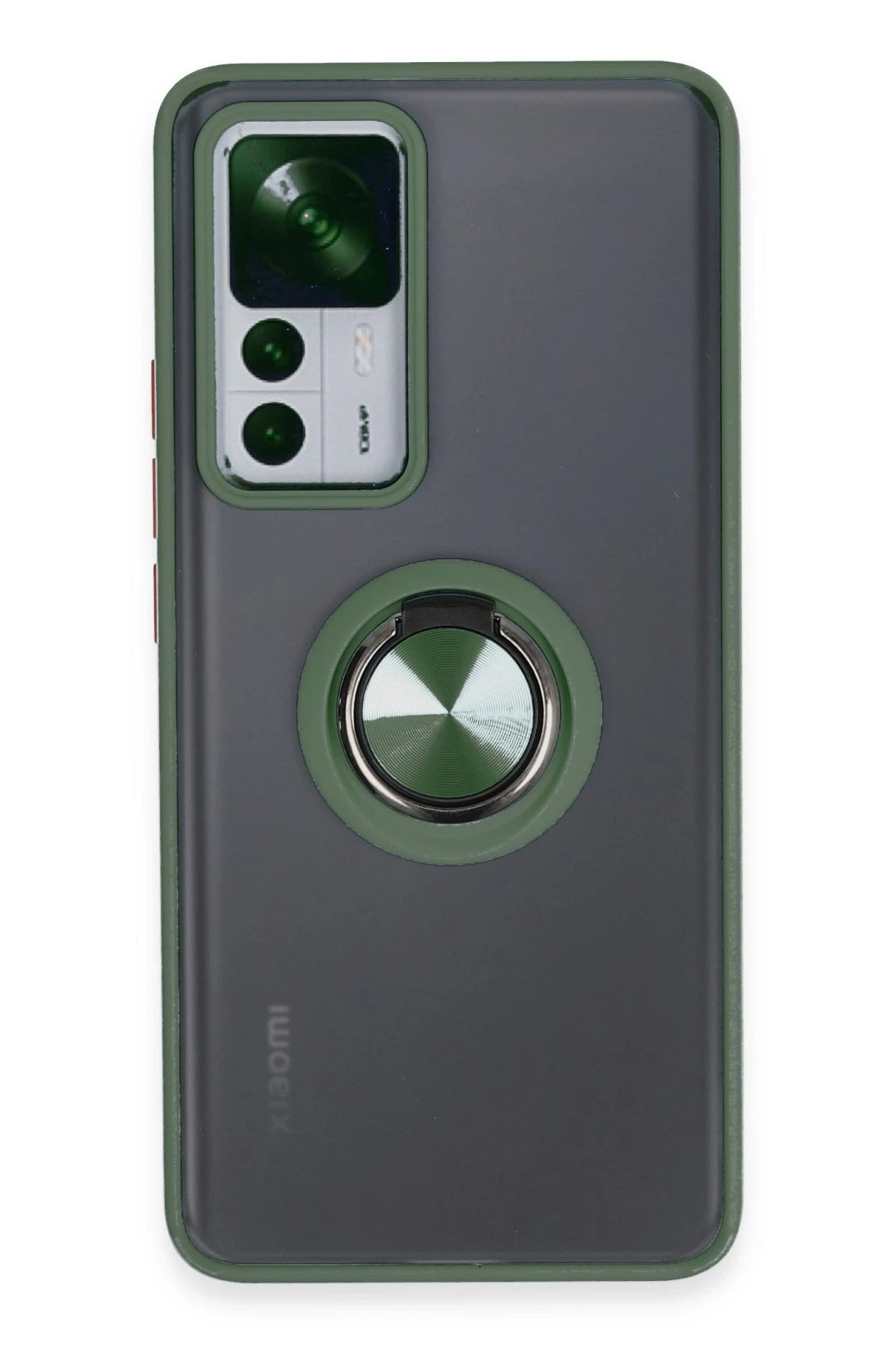 Newface Xiaomi Mi 12T Pro Kılıf Montreal Yüzüklü Silikon Kapak - Yeşil