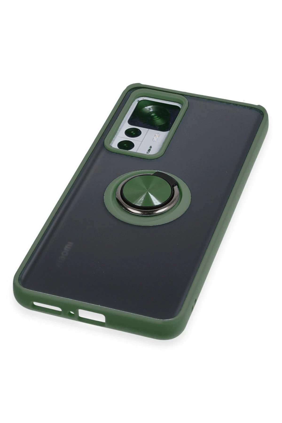 Newface Xiaomi Mi 12T Pro Kılıf Montreal Yüzüklü Silikon Kapak - Yeşil