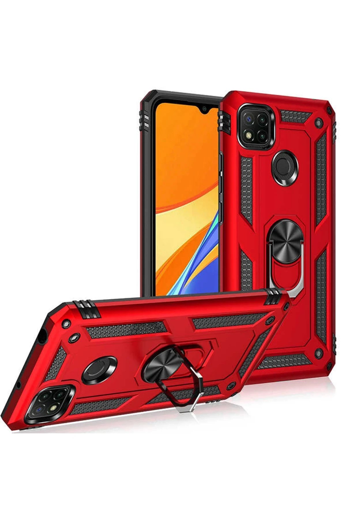 Newface Xiaomi Redmi 9C Kılıf Sofya Yüzüklü Silikon Kapak - Gümüş
