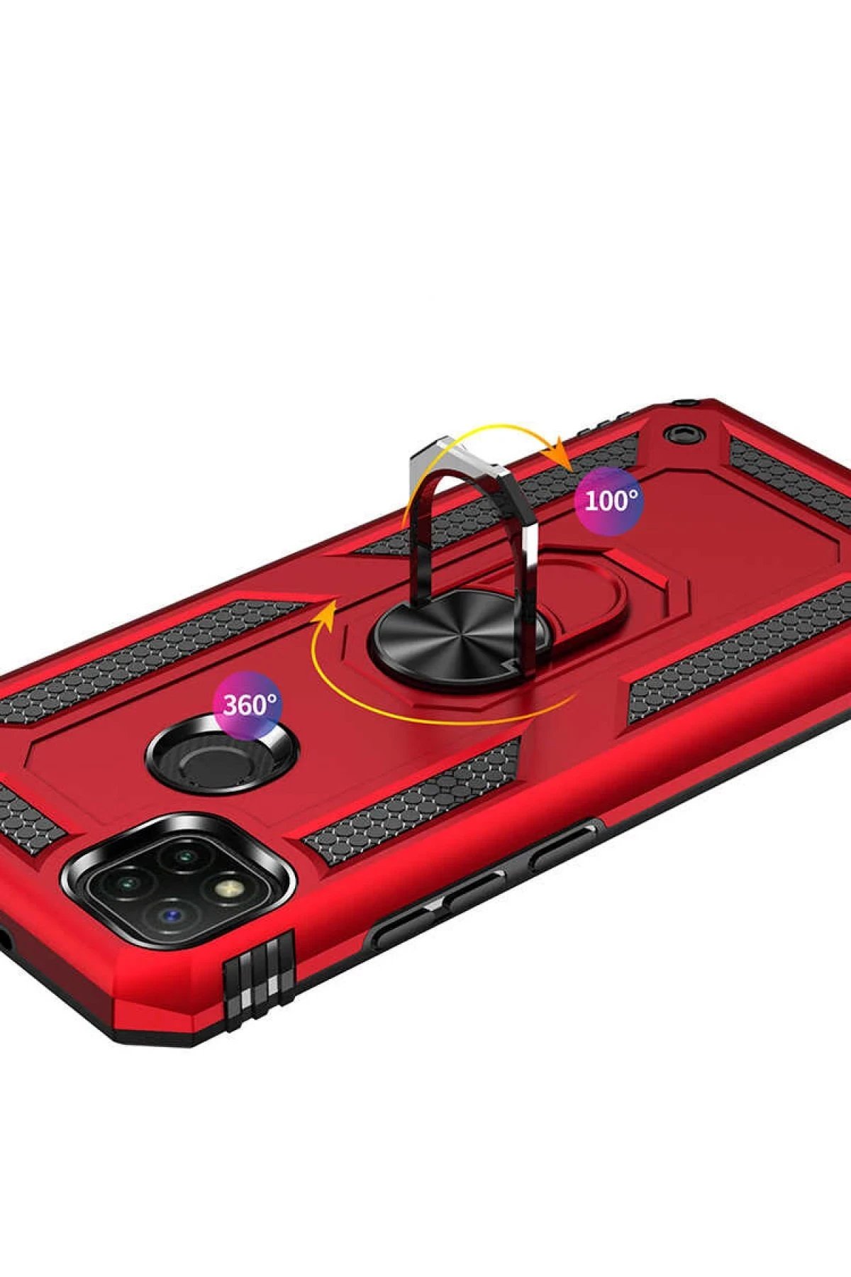 Newface Xiaomi Redmi 9C Kılıf Sofya Yüzüklü Silikon Kapak - Gümüş