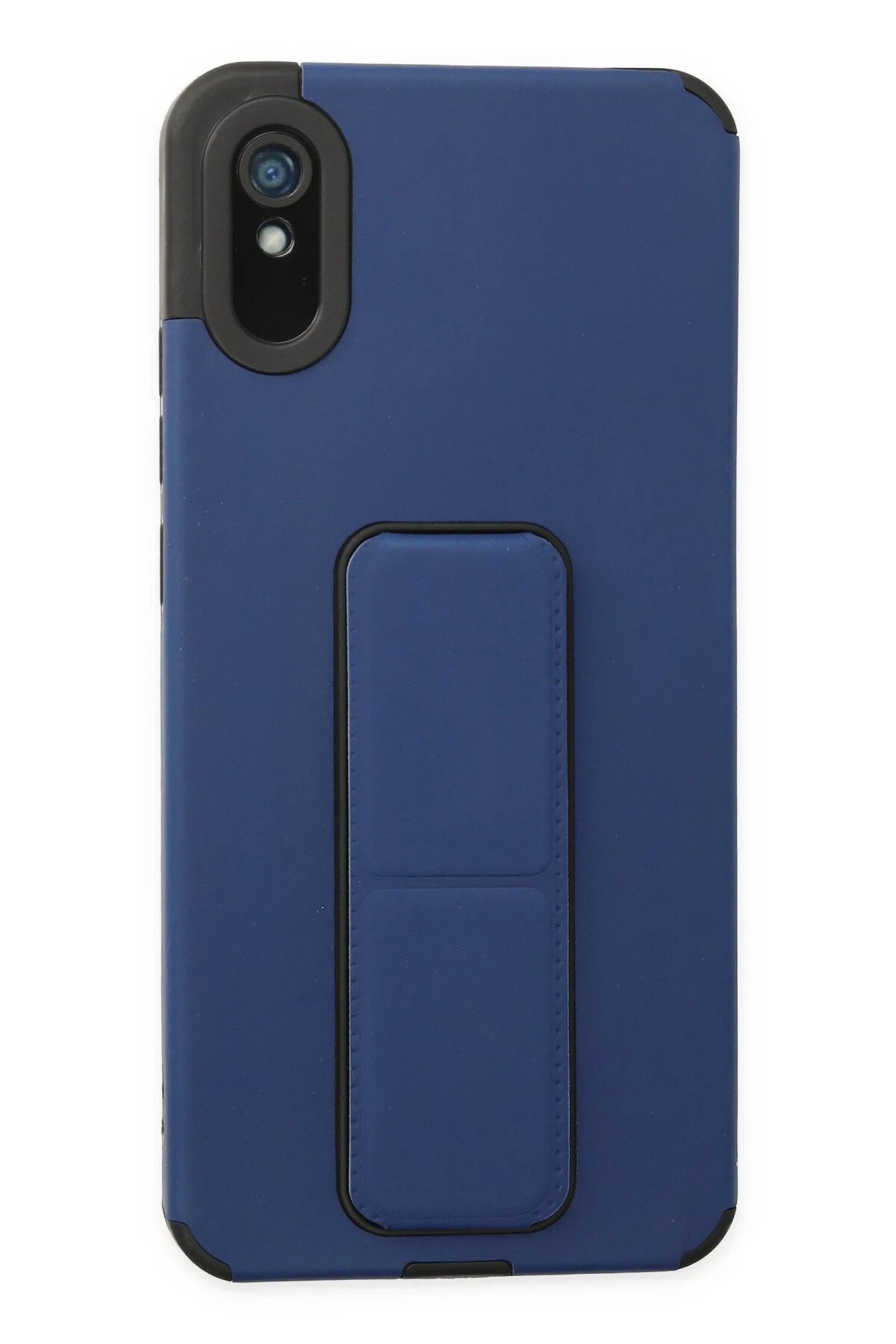 Newface Xiaomi Redmi 9A Kılıf Mega Standlı Silikon - Mavi