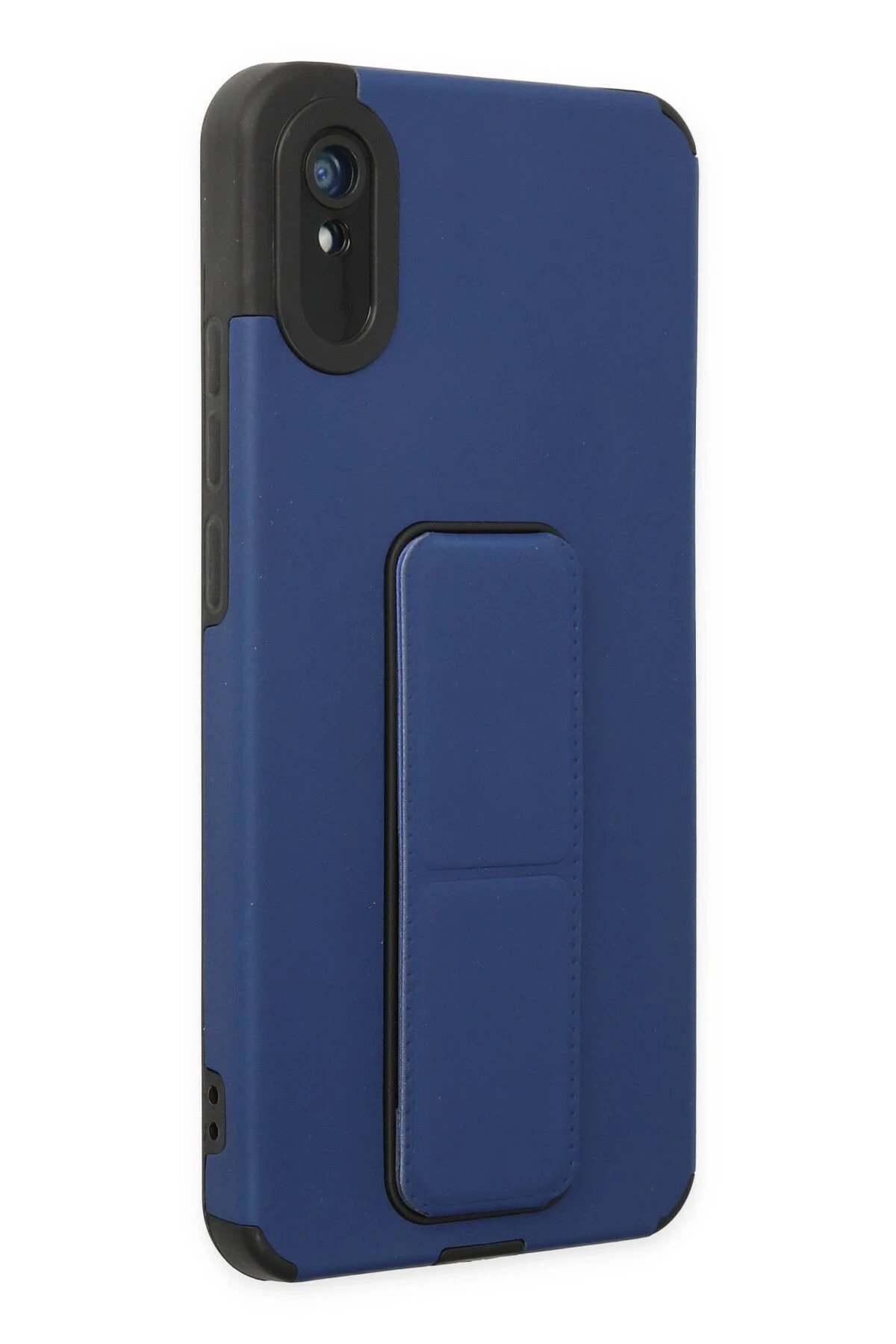 Newface Xiaomi Redmi 9A Kılıf Mega Standlı Silikon - Mavi