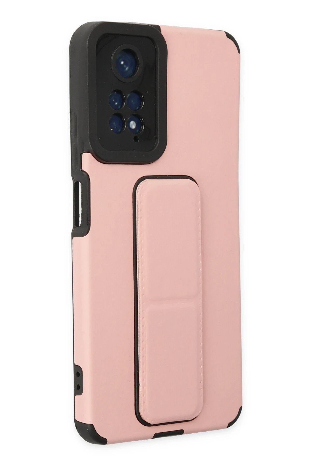 Newface Xiaomi Redmi Note 11 Kılıf Mega Standlı Silikon - Pudra