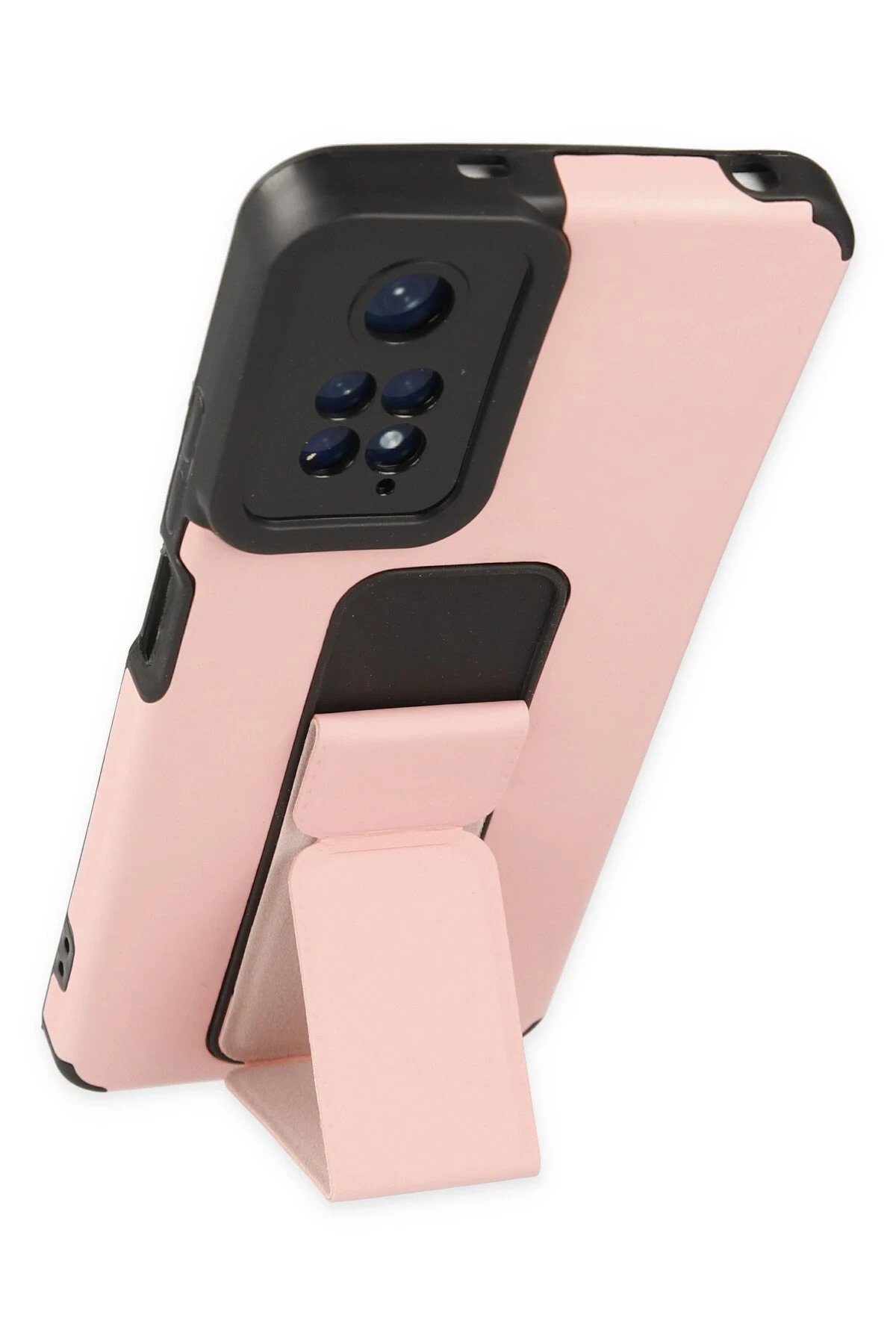 Newface Xiaomi Redmi Note 11 Kılıf Mega Standlı Silikon - Pudra