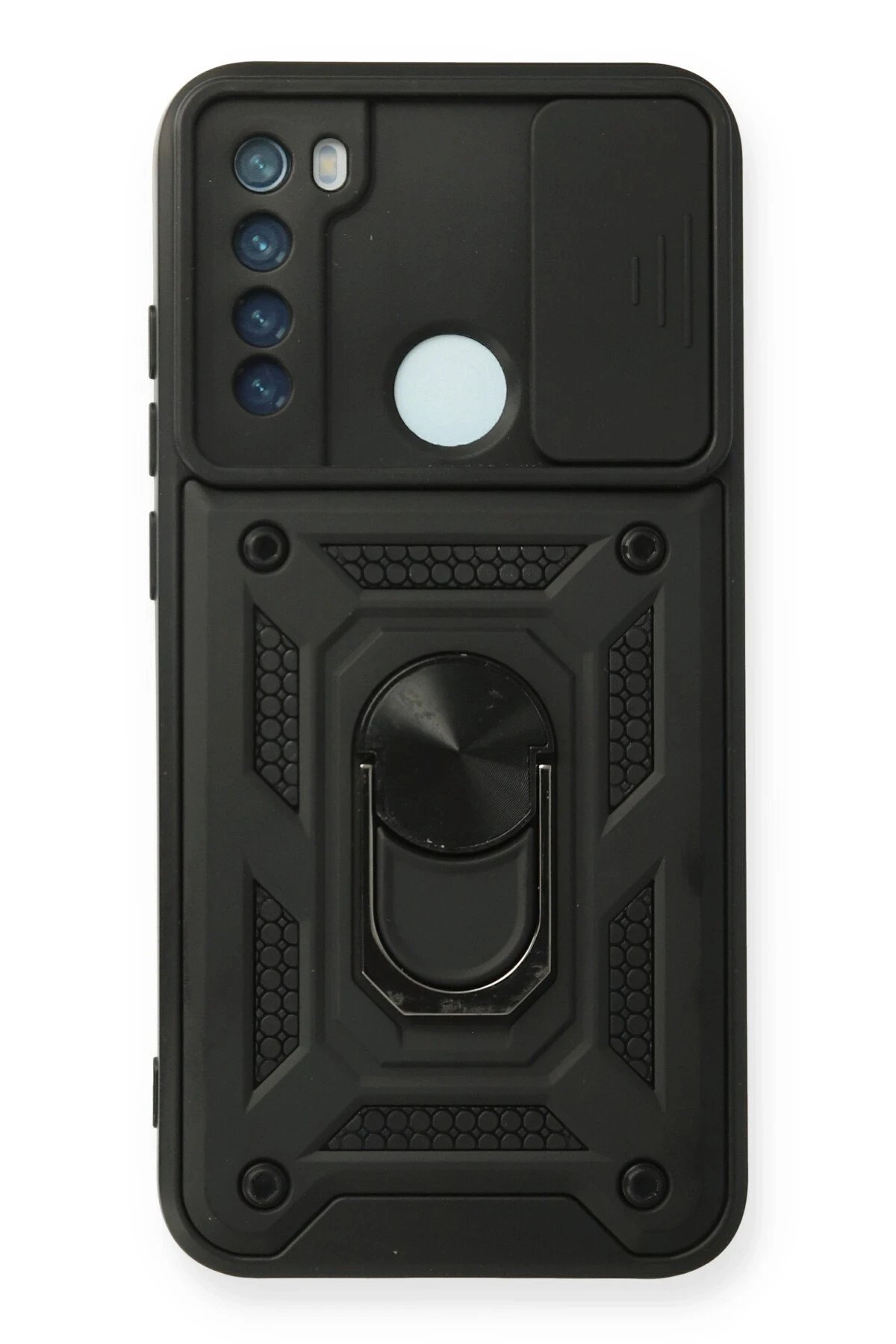 Newface Xiaomi Redmi Note 8 Kılıf Pars Lens Yüzüklü Silikon - Siyah