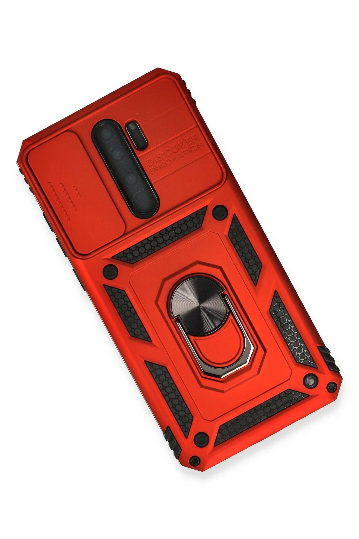 Newface Xiaomi Redmi Note 8 Pro Kılıf Pars Lens Yüzüklü Silikon - Kırmızı