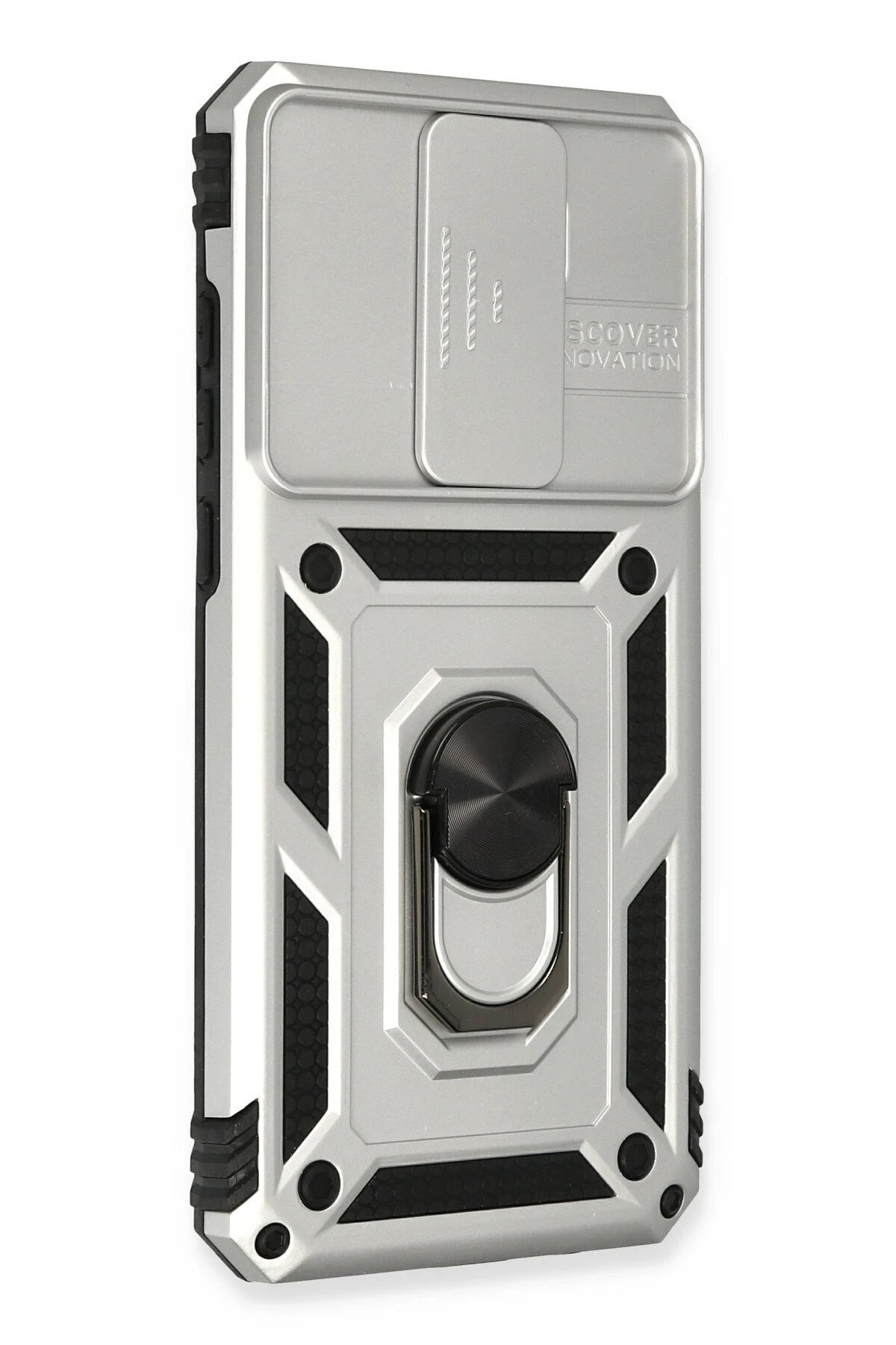 Newface Xiaomi Redmi Note 8 Pro Kılıf Pars Lens Yüzüklü Silikon - Gümüş