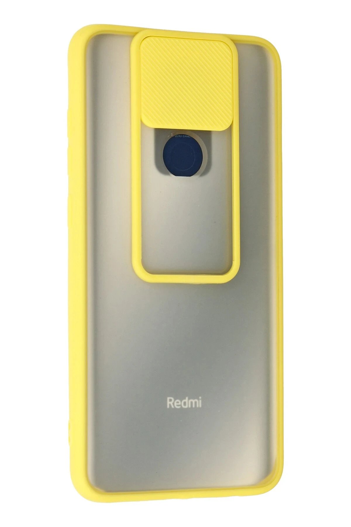 Newface Xiaomi Redmi Note 9 Kılıf Palm Buzlu Kamera Sürgülü Silikon - Sarı