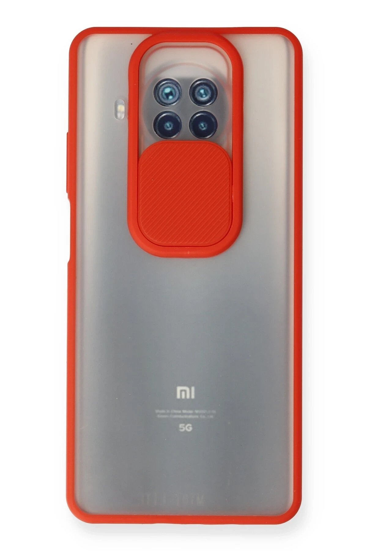 Newface Xiaomi Mi 10T Lite Kılıf Palm Buzlu Kamera Sürgülü Silikon - Kırmızı