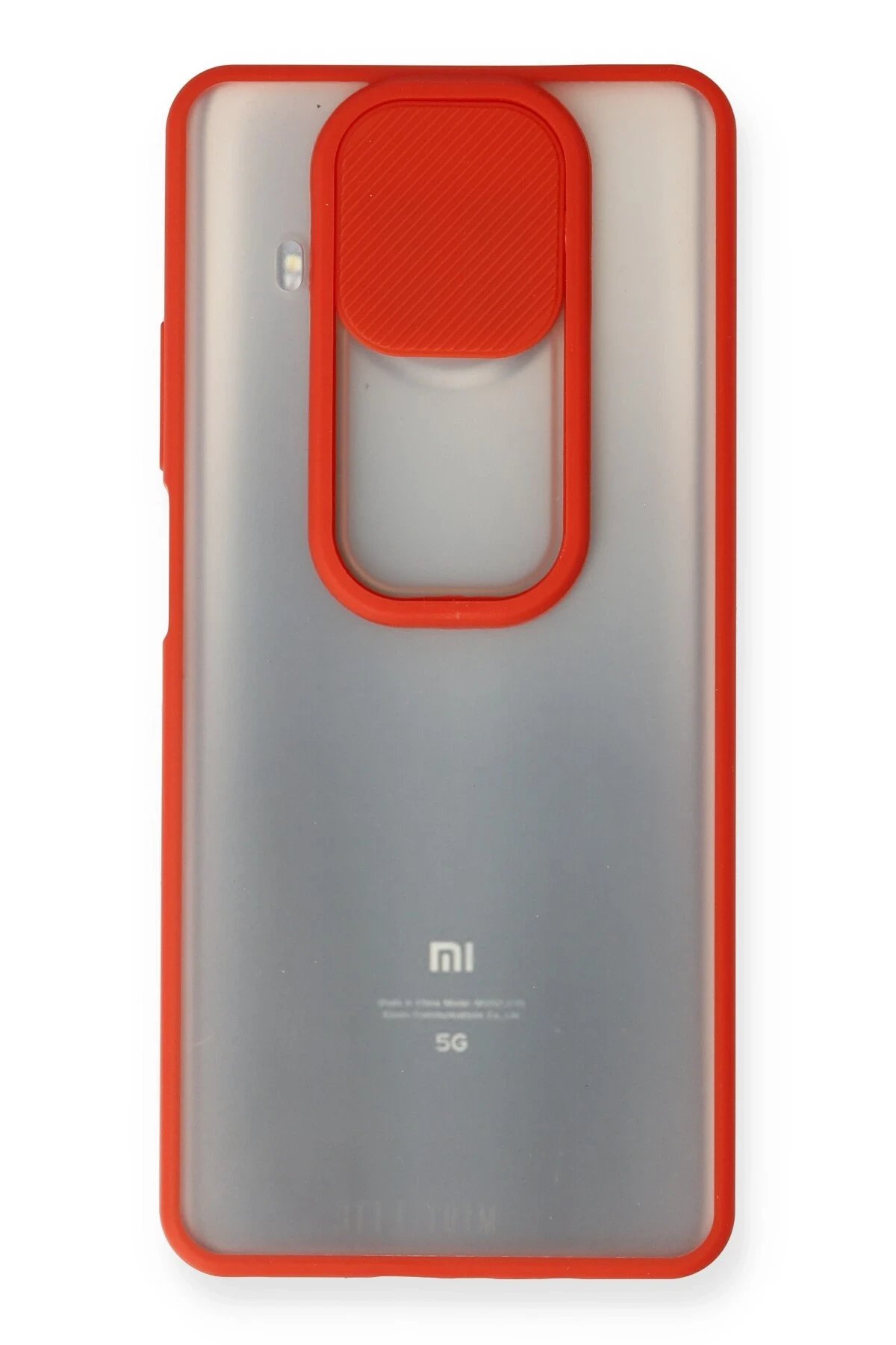 Newface Xiaomi Mi 10T Lite Kılıf Palm Buzlu Kamera Sürgülü Silikon - Kırmızı