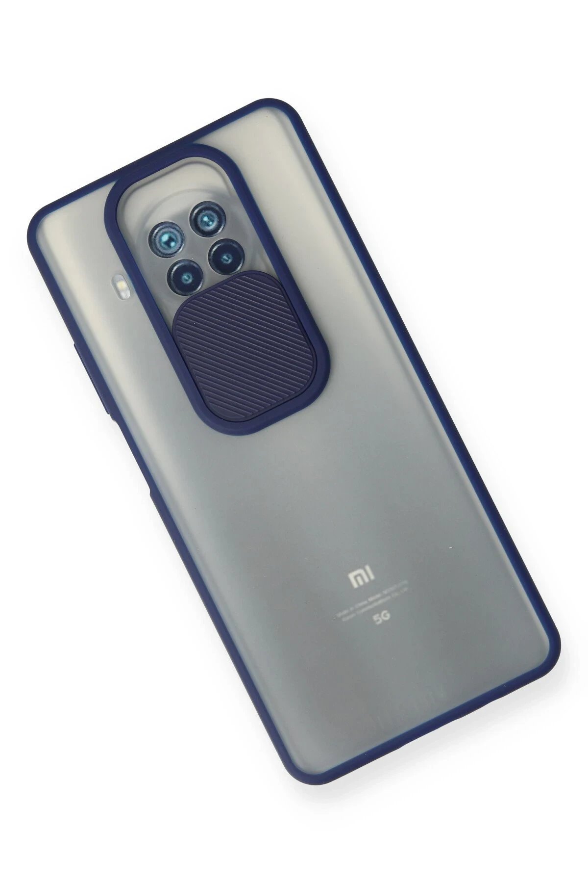 Newface Xiaomi Mi 10T Lite Kılıf Palm Buzlu Kamera Sürgülü Silikon - Lacivert