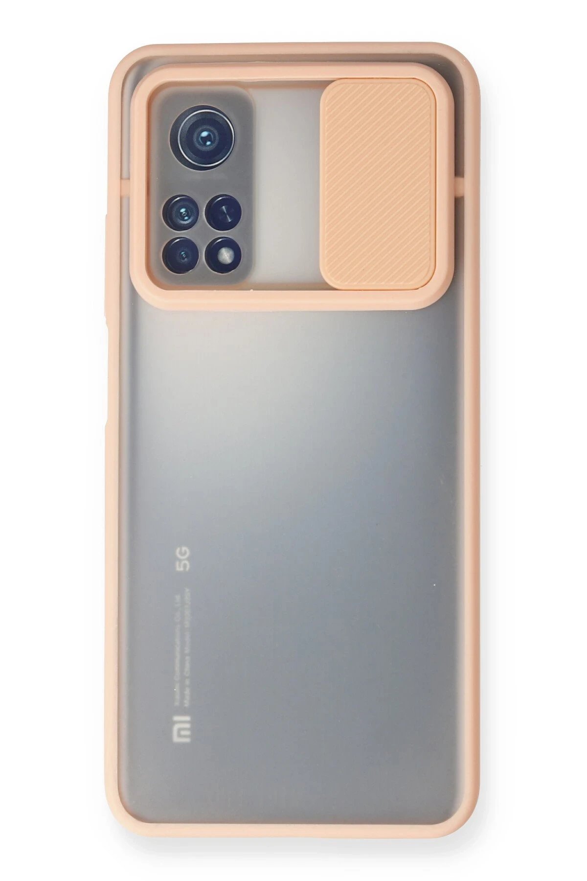 Newface Xiaomi Mi 10T Kılıf Palm Buzlu Kamera Sürgülü Silikon - Pembe