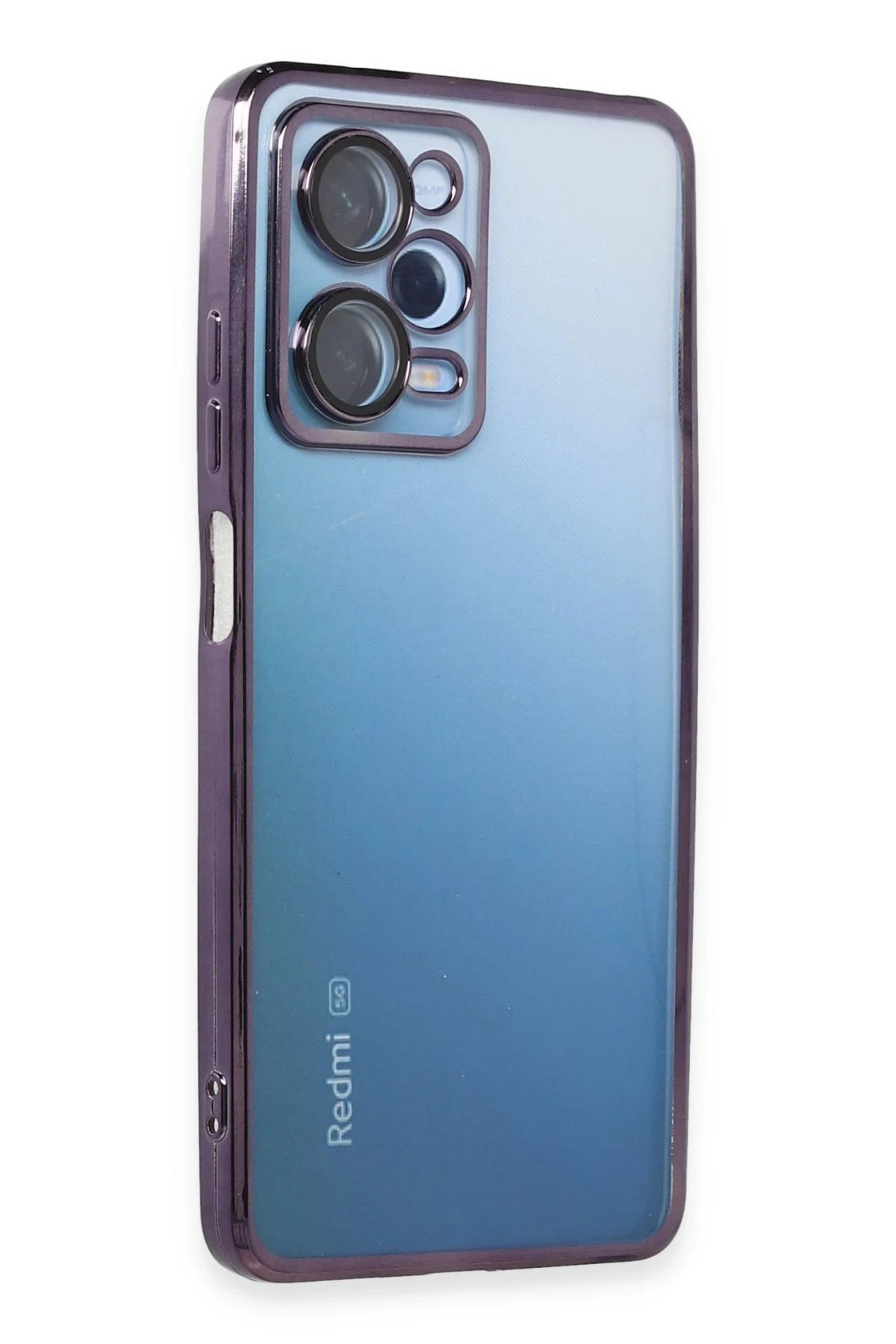 Newface Xiaomi Redmi Note 12 Pro 5G Kılıf Razer Lensli Silikon - Mor