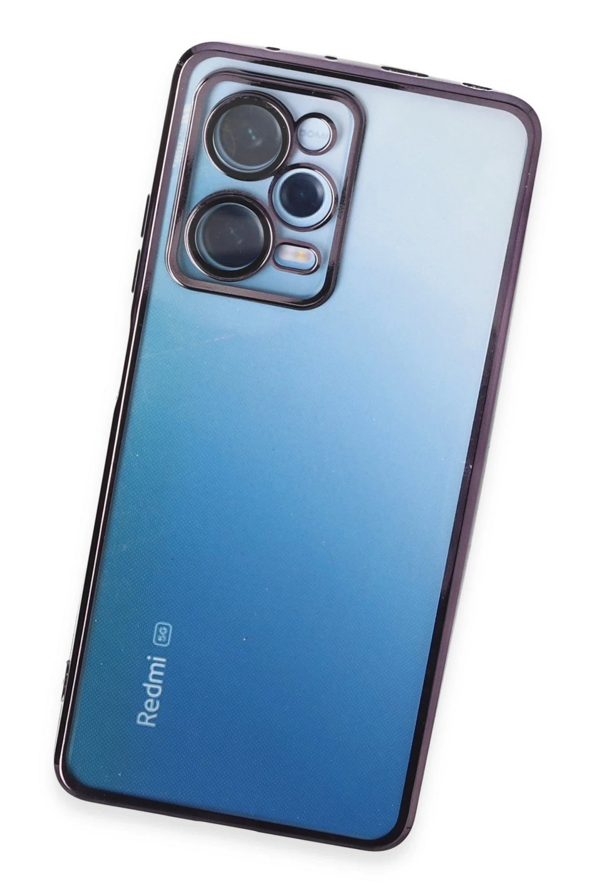 Newface Xiaomi Redmi Note 12 Pro 5G Kılıf Razer Lensli Silikon - Mor