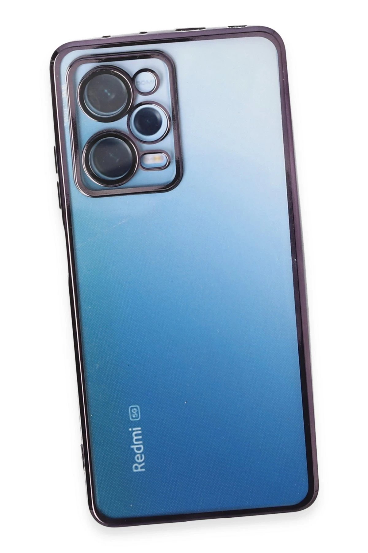 Newface Xiaomi Redmi Note 12 Pro 5G Kılıf Razer Lensli Silikon - Mor