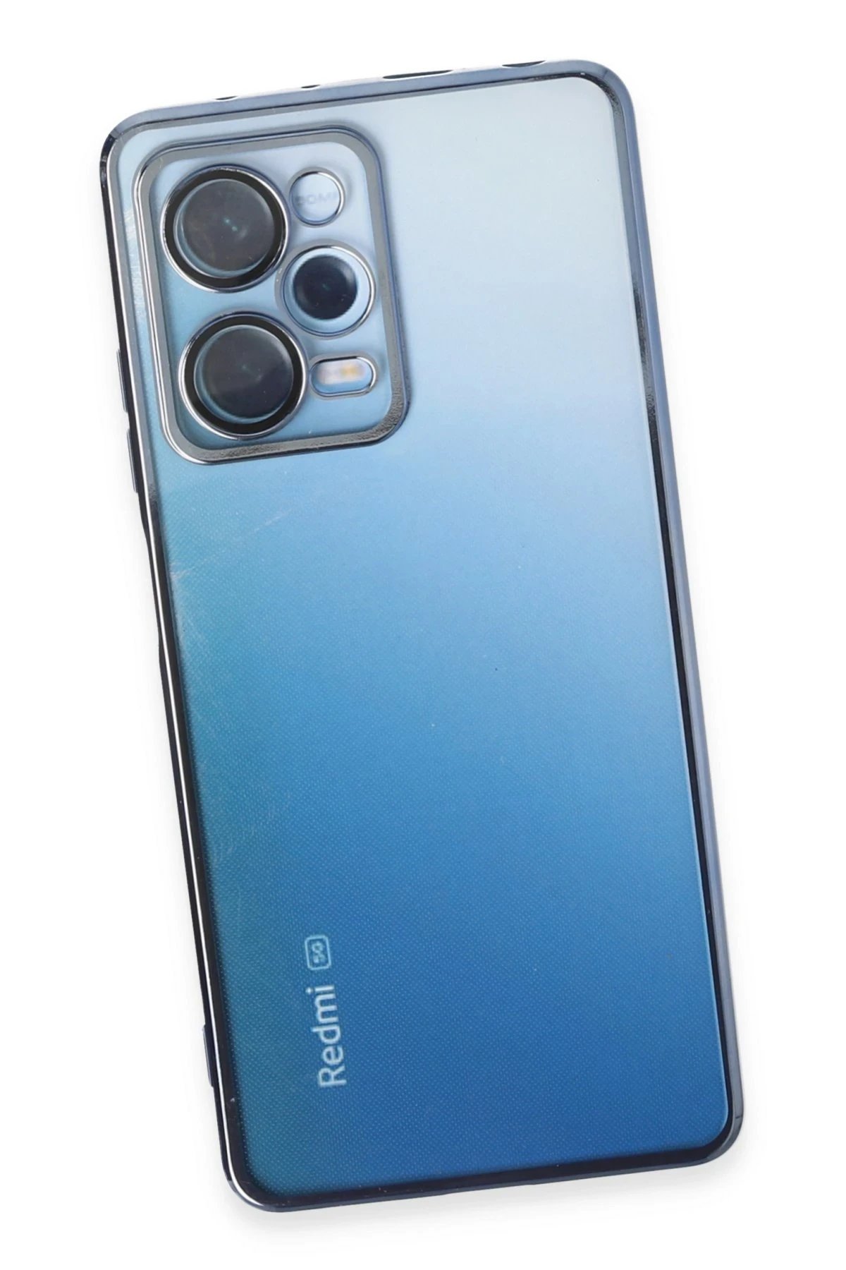 Newface Xiaomi Redmi Note 12 Pro 5G Kılıf Razer Lensli Silikon - Açık Mavi