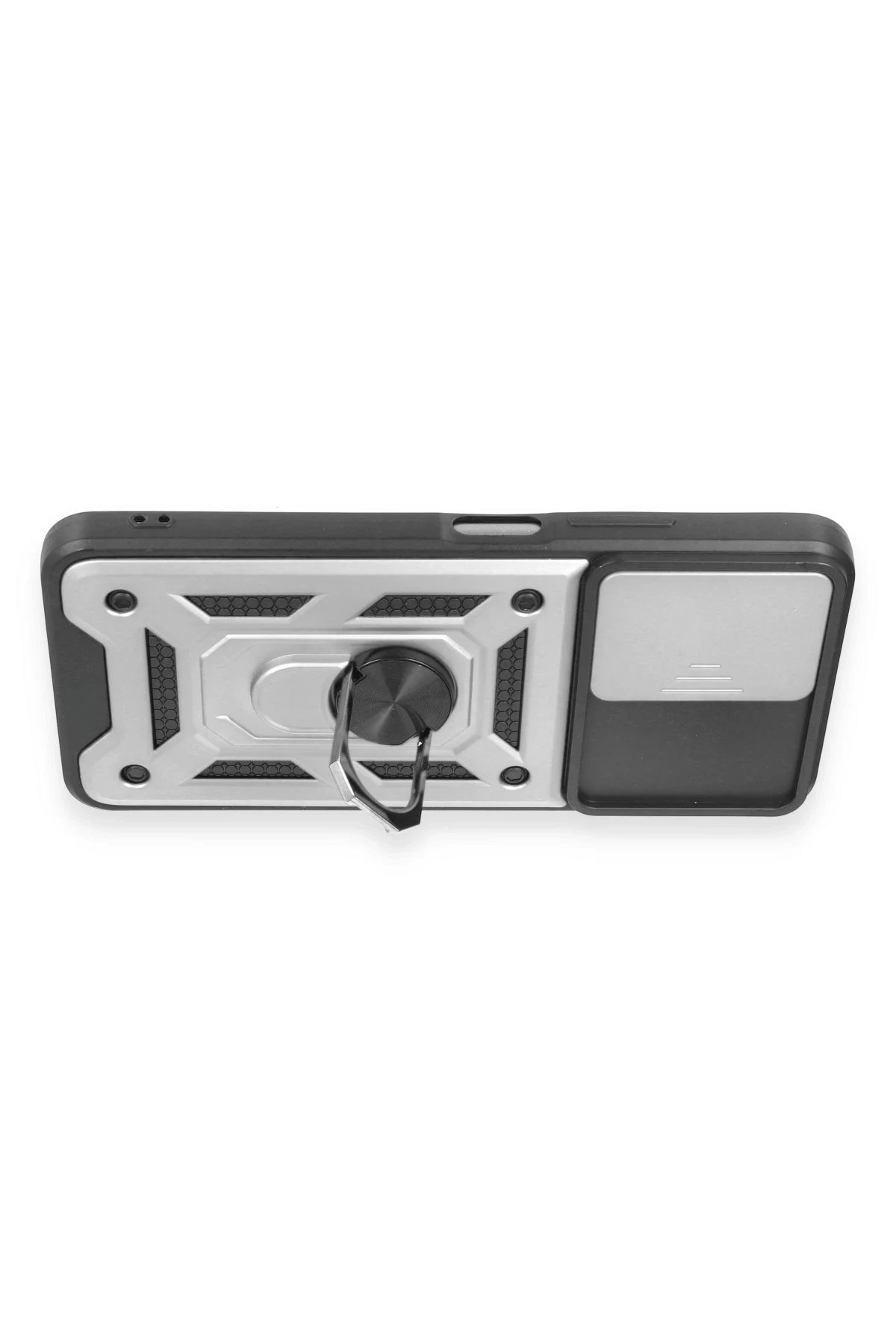 Newface Xiaomi Redmi Note 12 5G Kılıf Pars Lens Yüzüklü Silikon - Gümüş