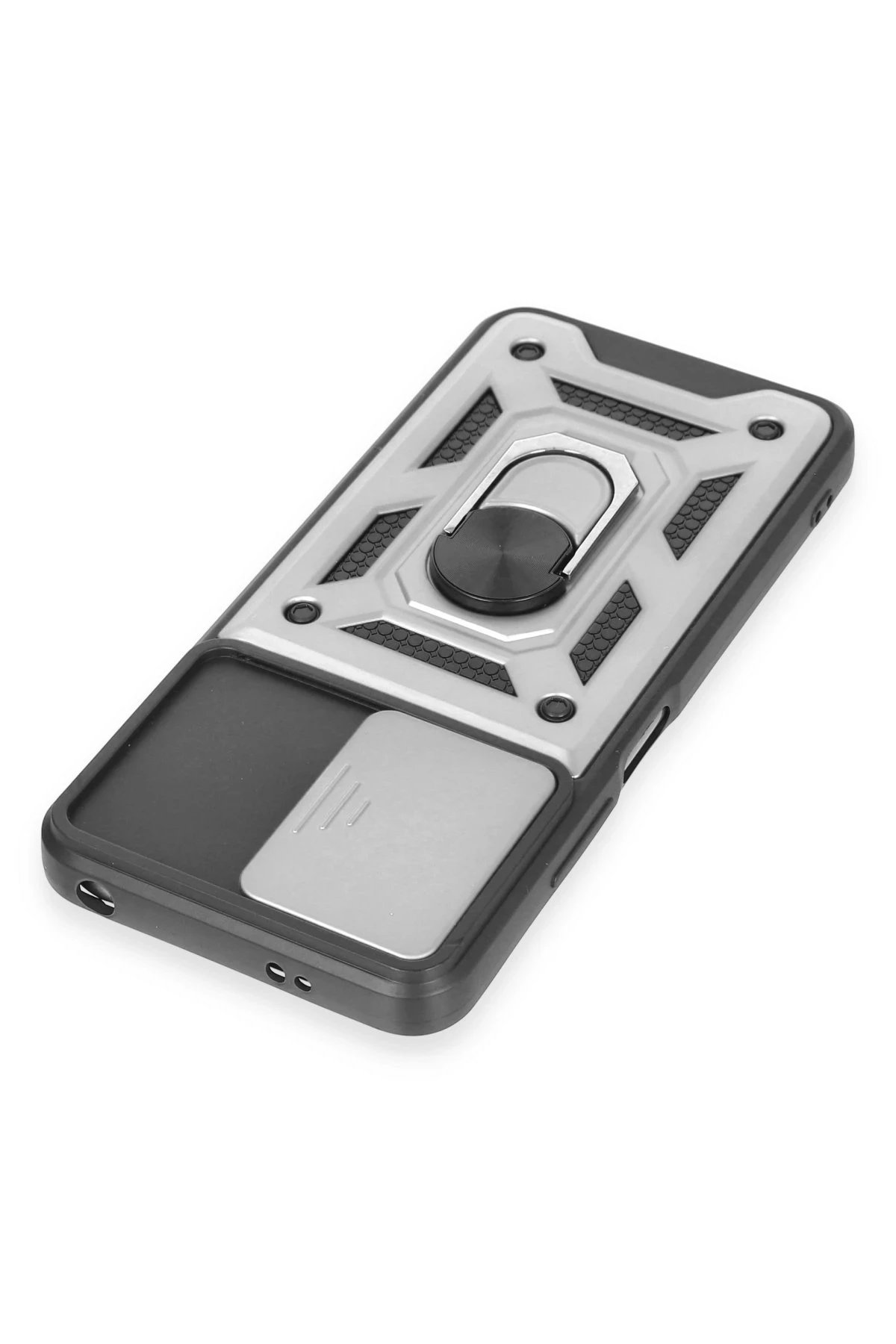 Newface Xiaomi Redmi Note 12 5G Kılıf Pars Lens Yüzüklü Silikon - Gümüş