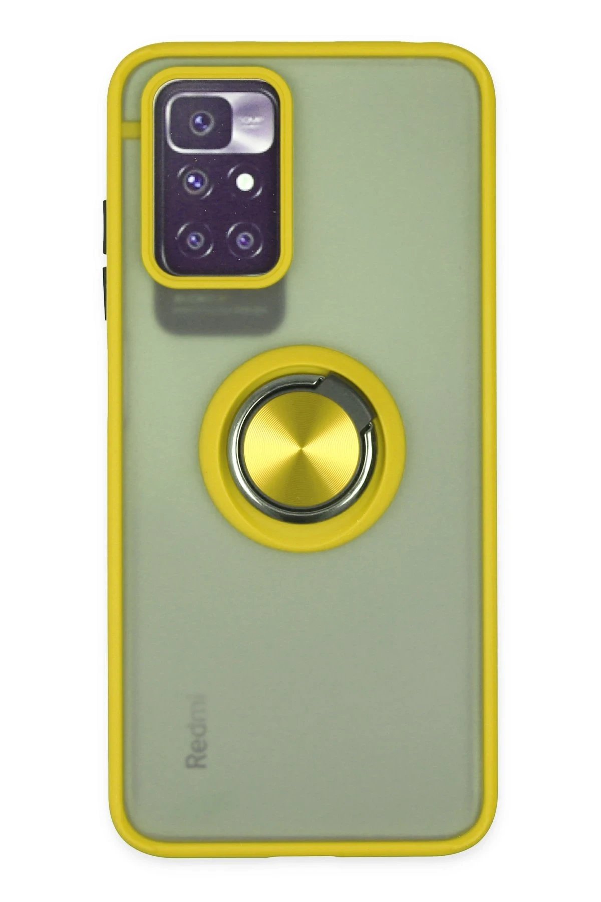 Newface Xiaomi Redmi 10 2022 Kılıf Montreal Yüzüklü Silikon Kapak - Sarı