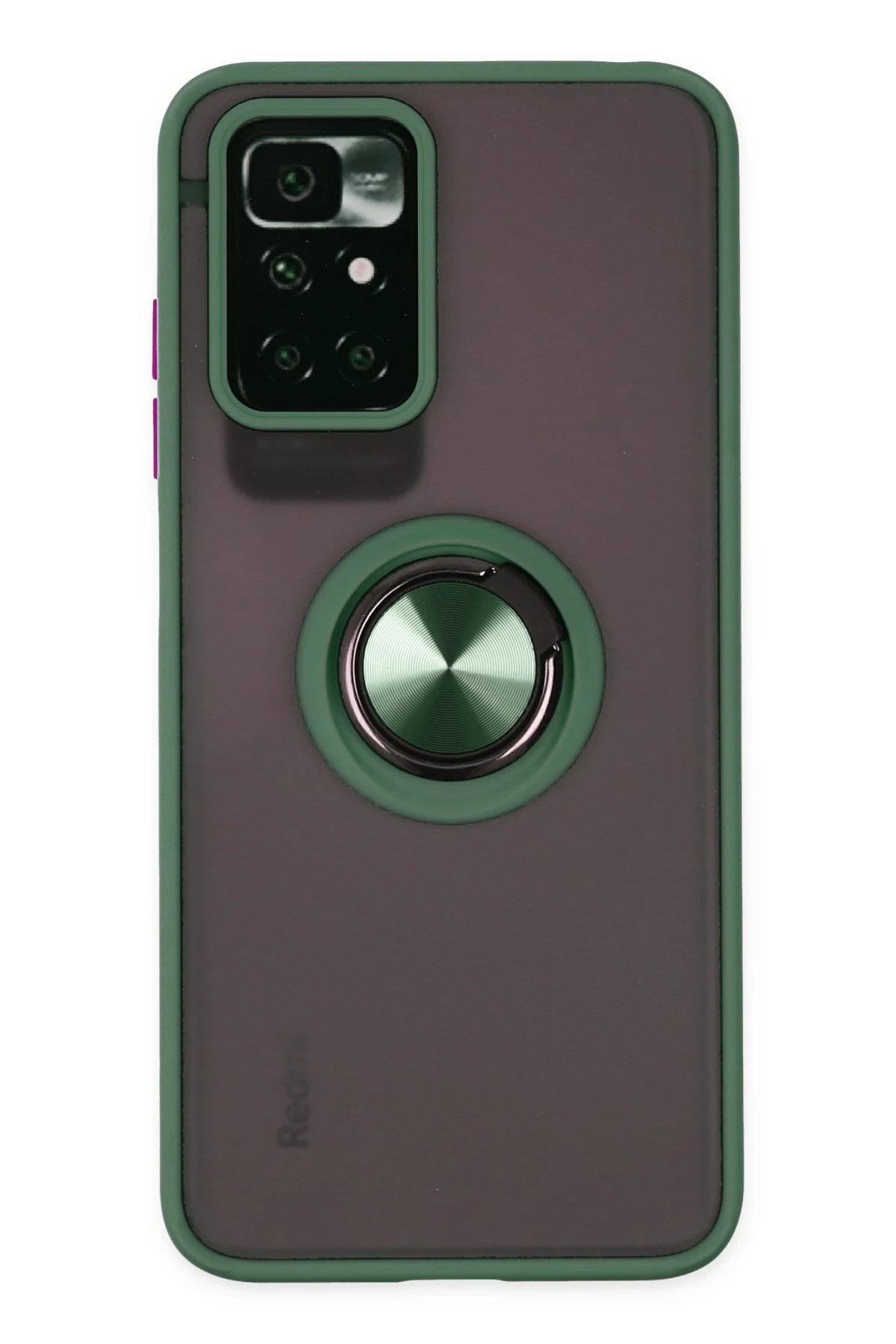 Newface Xiaomi Redmi 10 2022 Kılıf Montreal Yüzüklü Silikon Kapak - Yeşil