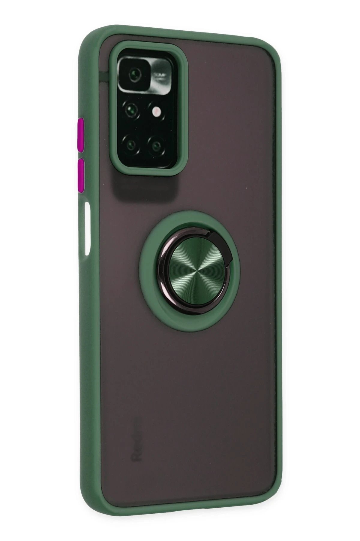 Newface Xiaomi Redmi 10 2022 Kılıf Montreal Yüzüklü Silikon Kapak - Yeşil