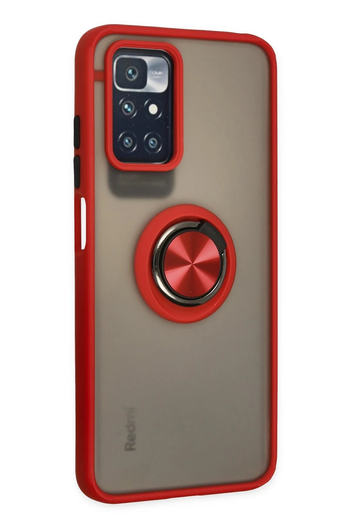 Newface Xiaomi Redmi 10 2022 Kılıf Montreal Yüzüklü Silikon Kapak - Kırmızı