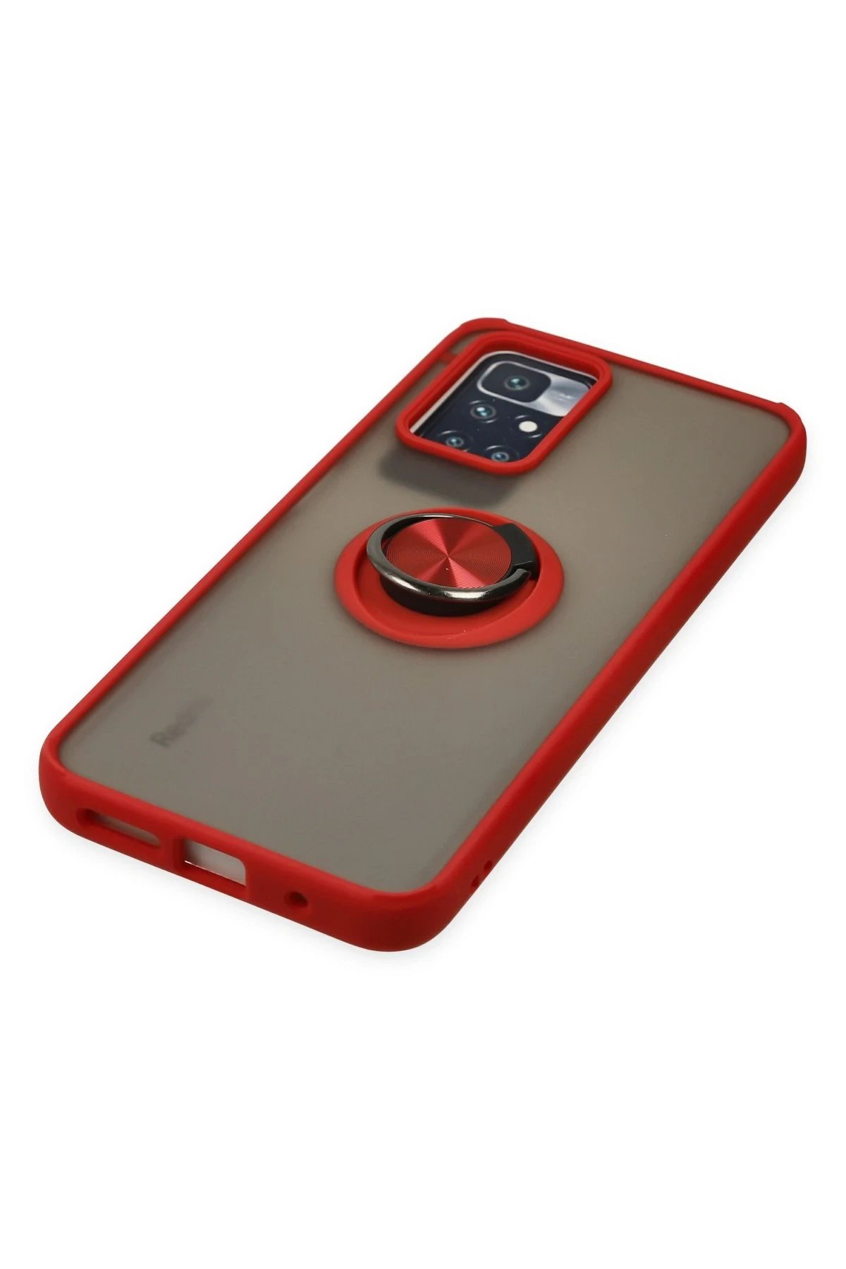 Newface Xiaomi Redmi 10 2022 Kılıf Montreal Yüzüklü Silikon Kapak - Kırmızı