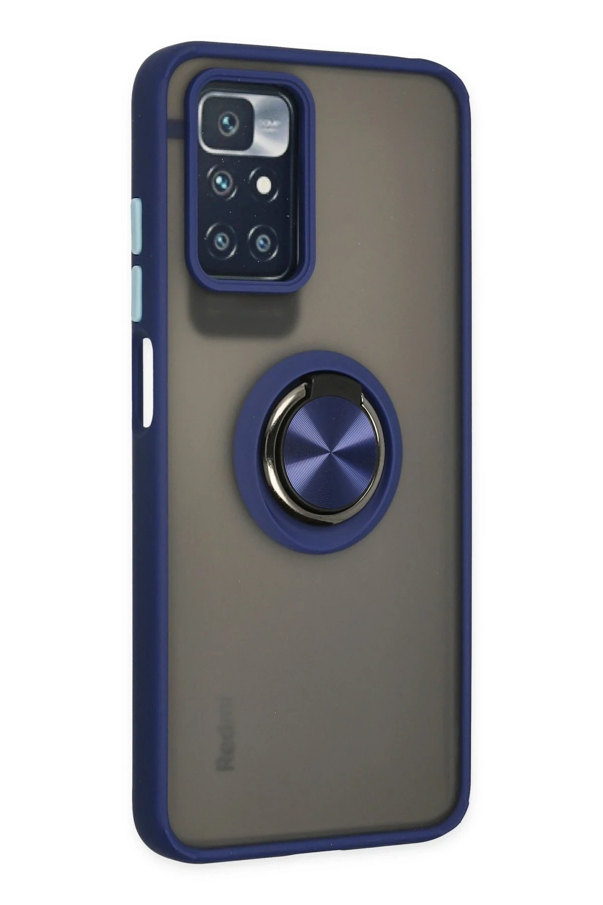 Newface Xiaomi Redmi 10 2022 Kılıf Montreal Yüzüklü Silikon Kapak - Lacivert