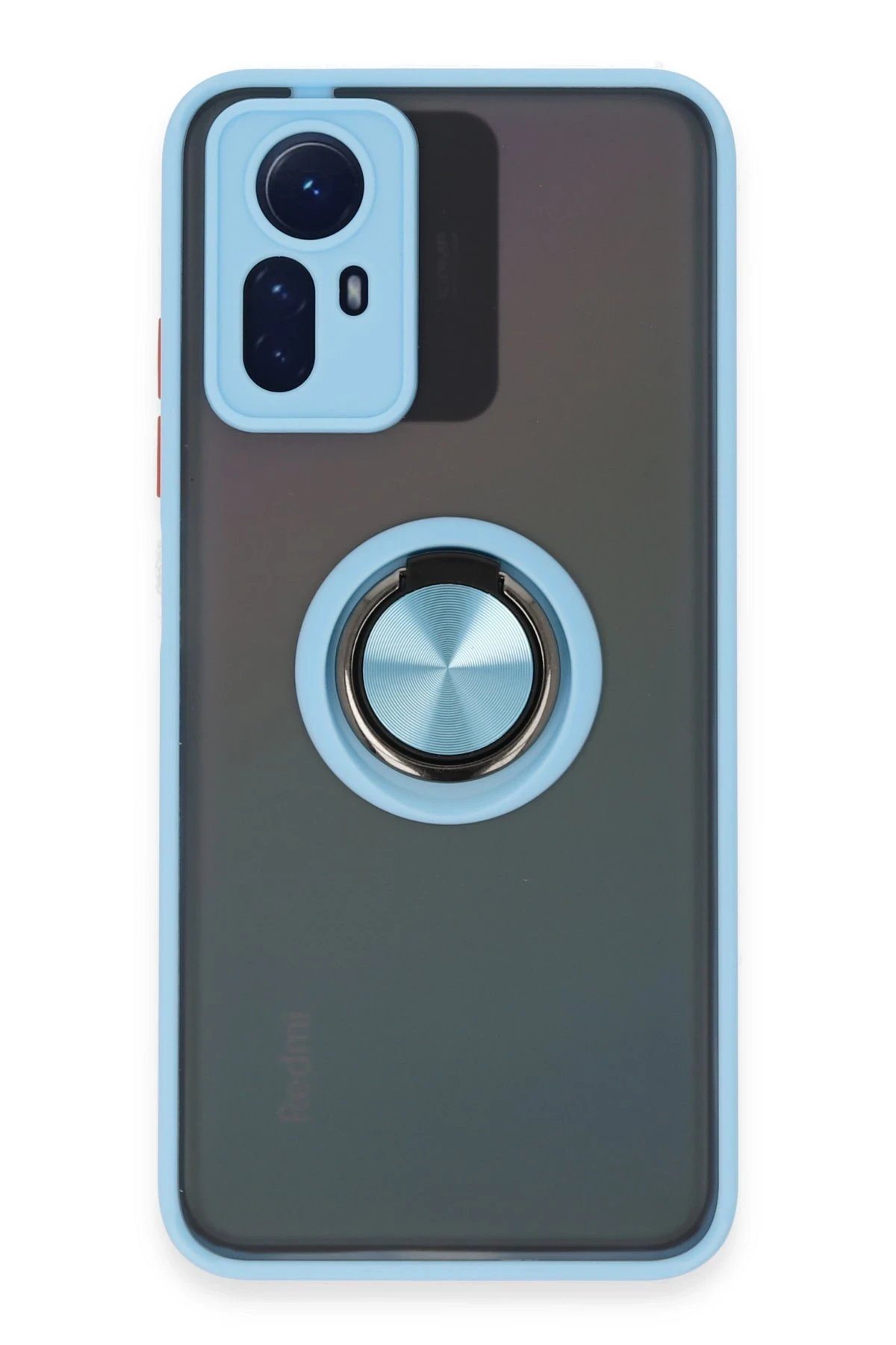 Newface Xiaomi Redmi Note 12S Kılıf Montreal Yüzüklü Silikon Kapak - Buz Mavi