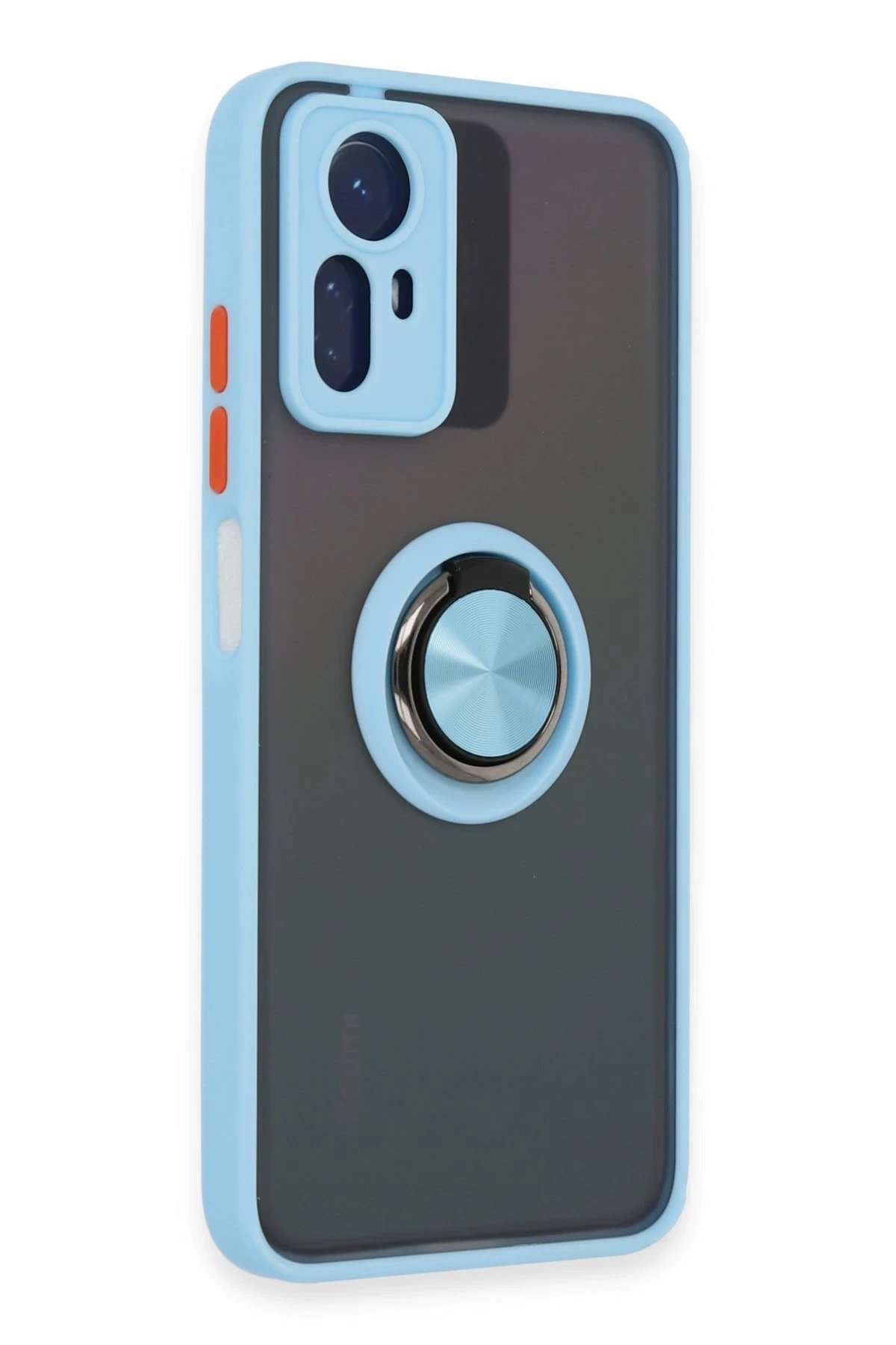 Newface Xiaomi Redmi Note 12S Kılıf Montreal Yüzüklü Silikon Kapak - Buz Mavi